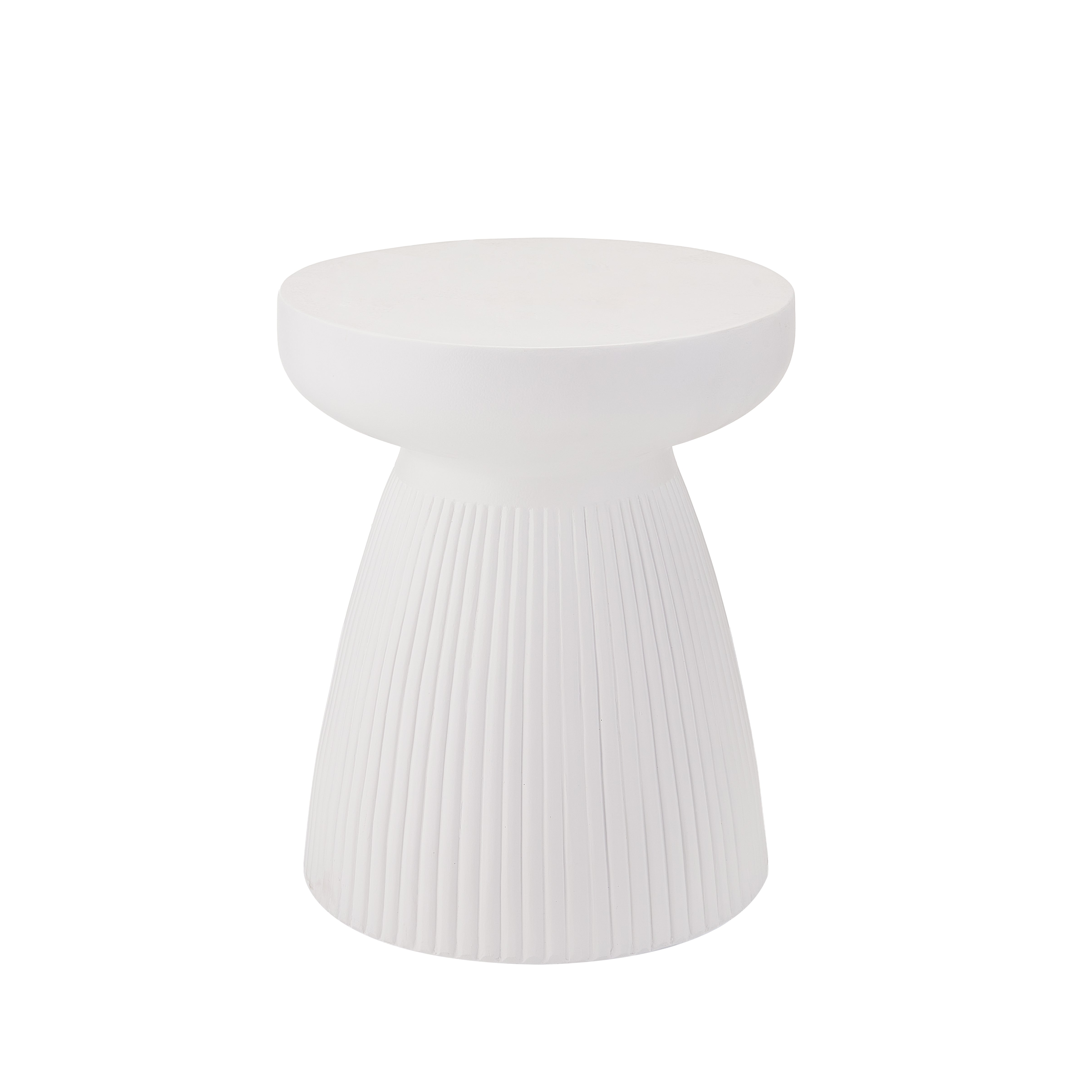 Outdoor Fluted Pedestal Side Table