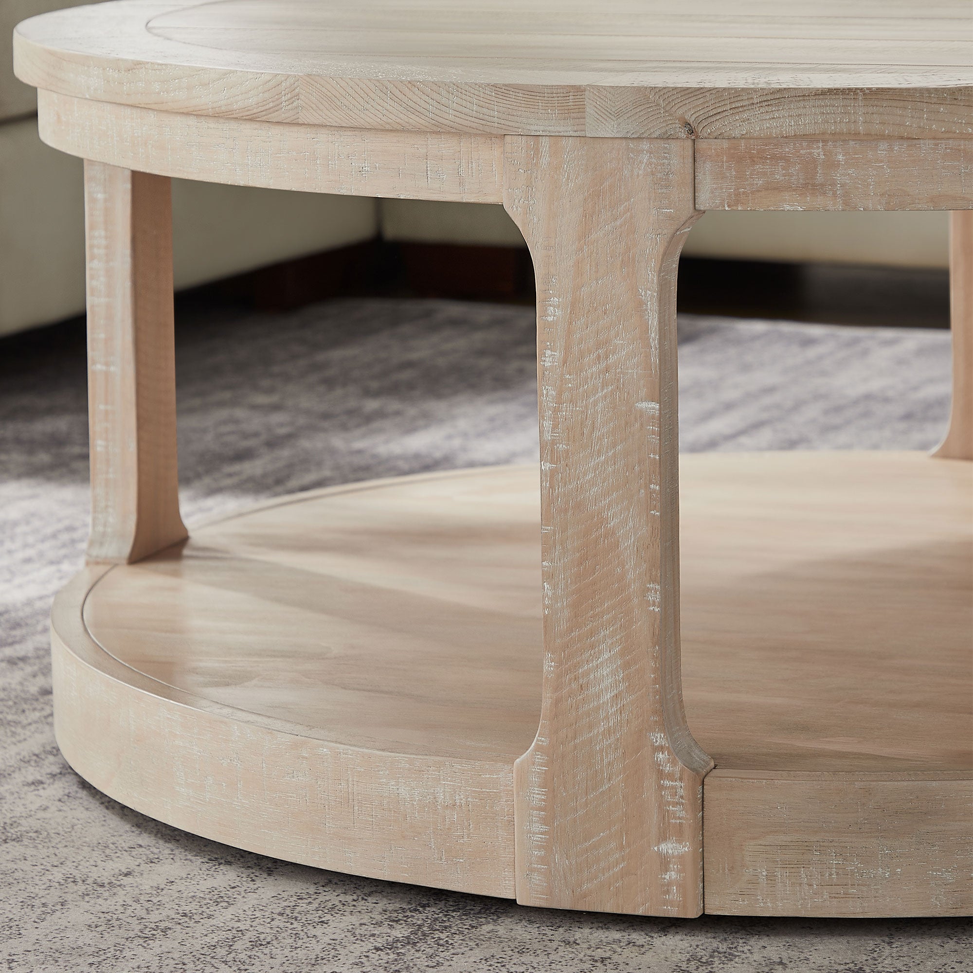 Large Traditional Round Coffee Table