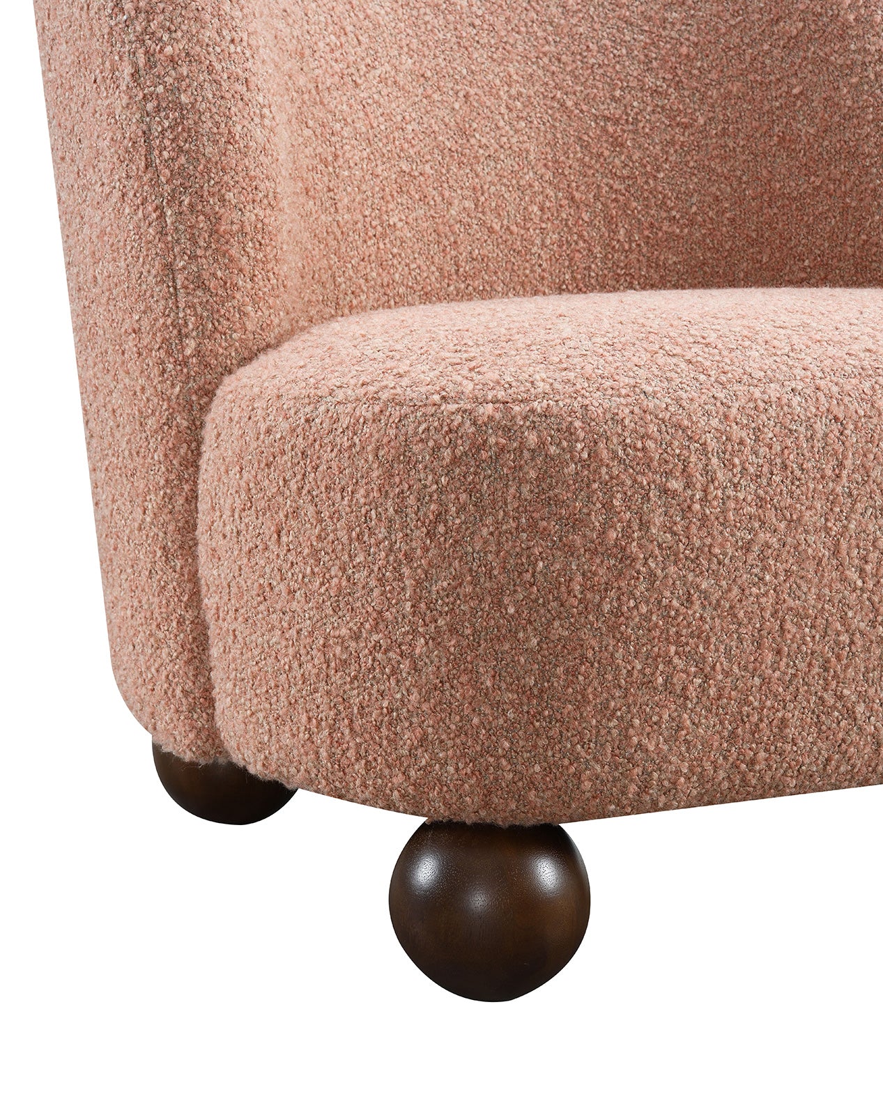 Modern Boucle Upholstered Accent Chair with Ball Feet