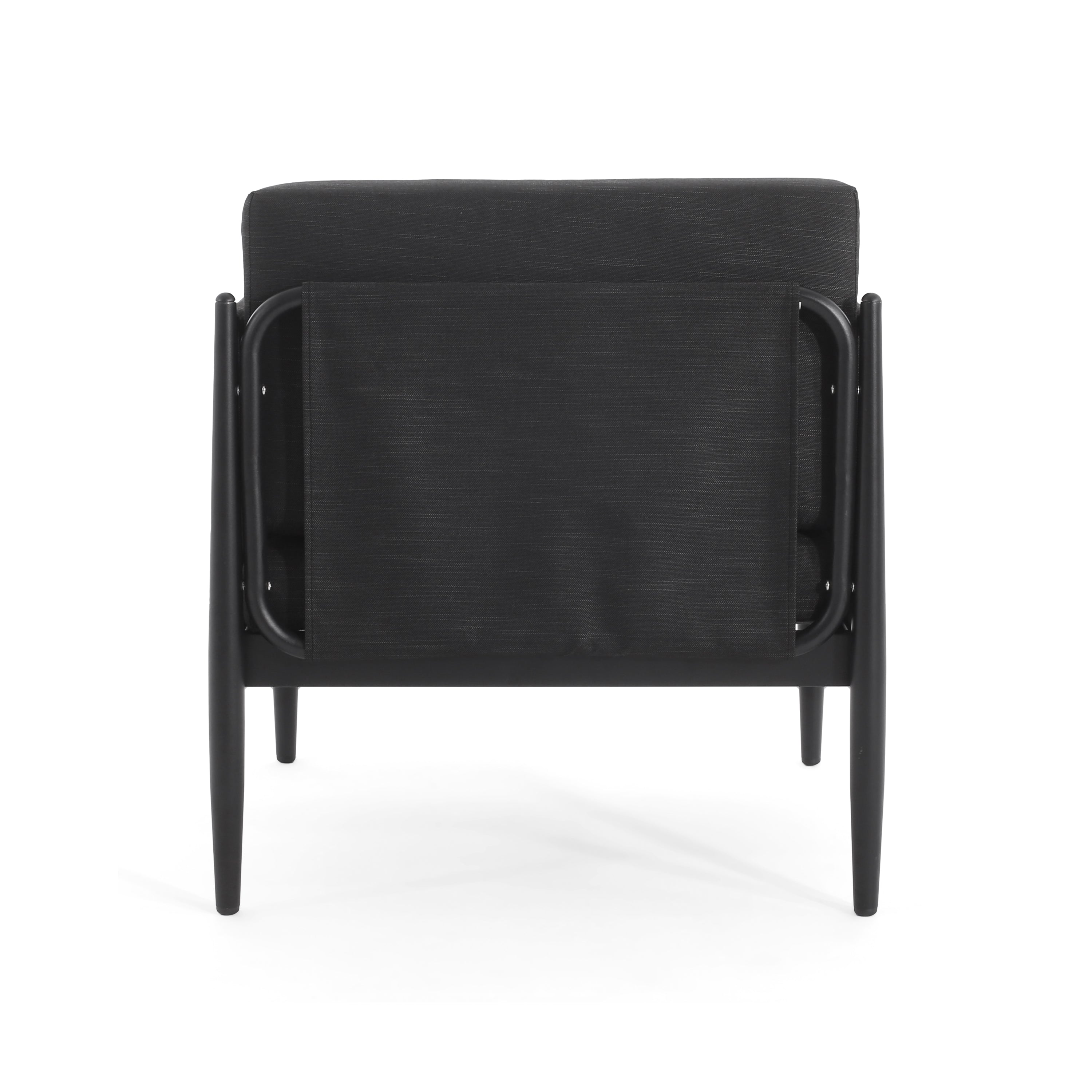 Outdoor Club Chair with Tapered Legs and Back Cushion