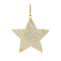 Gold Jeweled Metal Star Ornament (Set of 12)