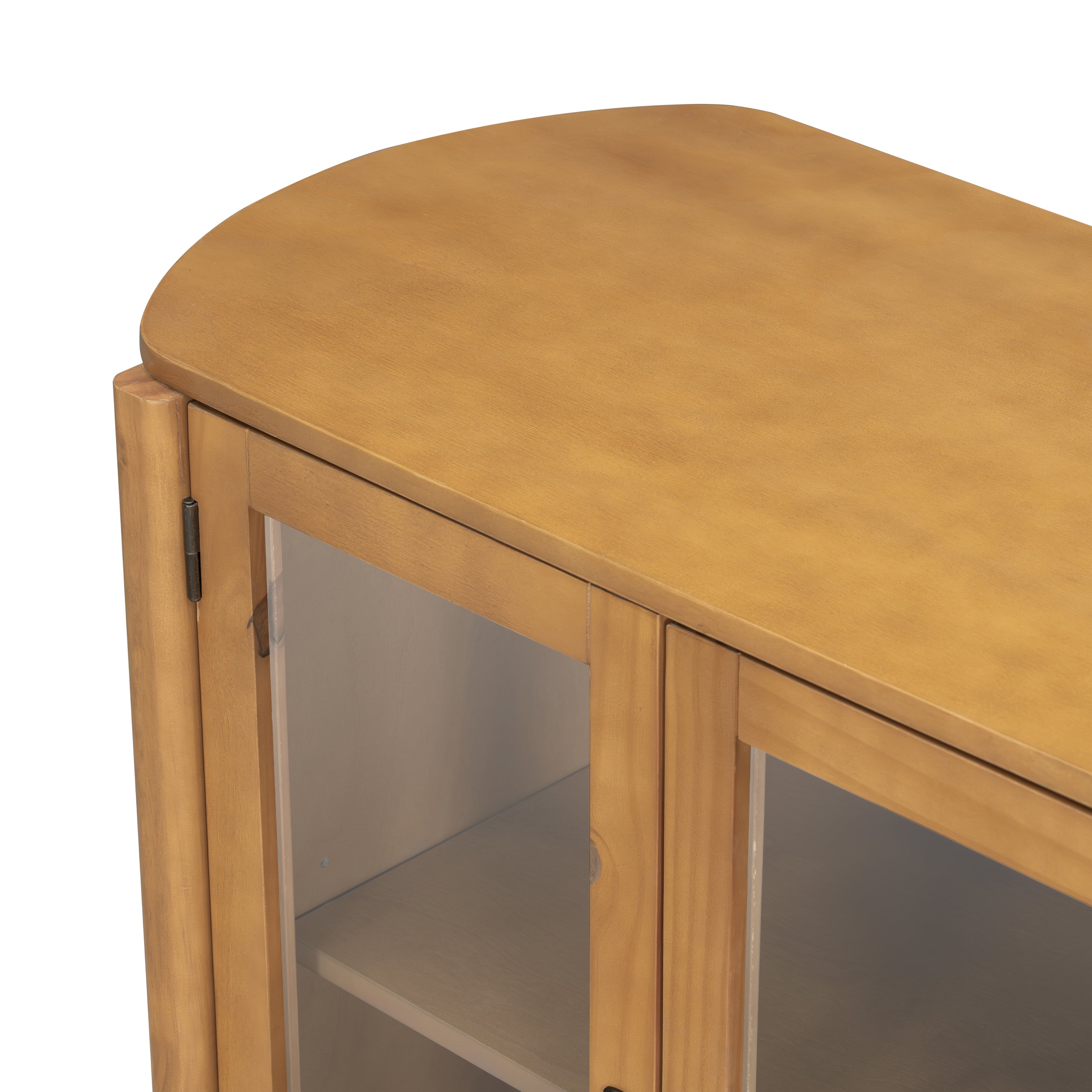Rounded Storage Cabinet with Glass Doors