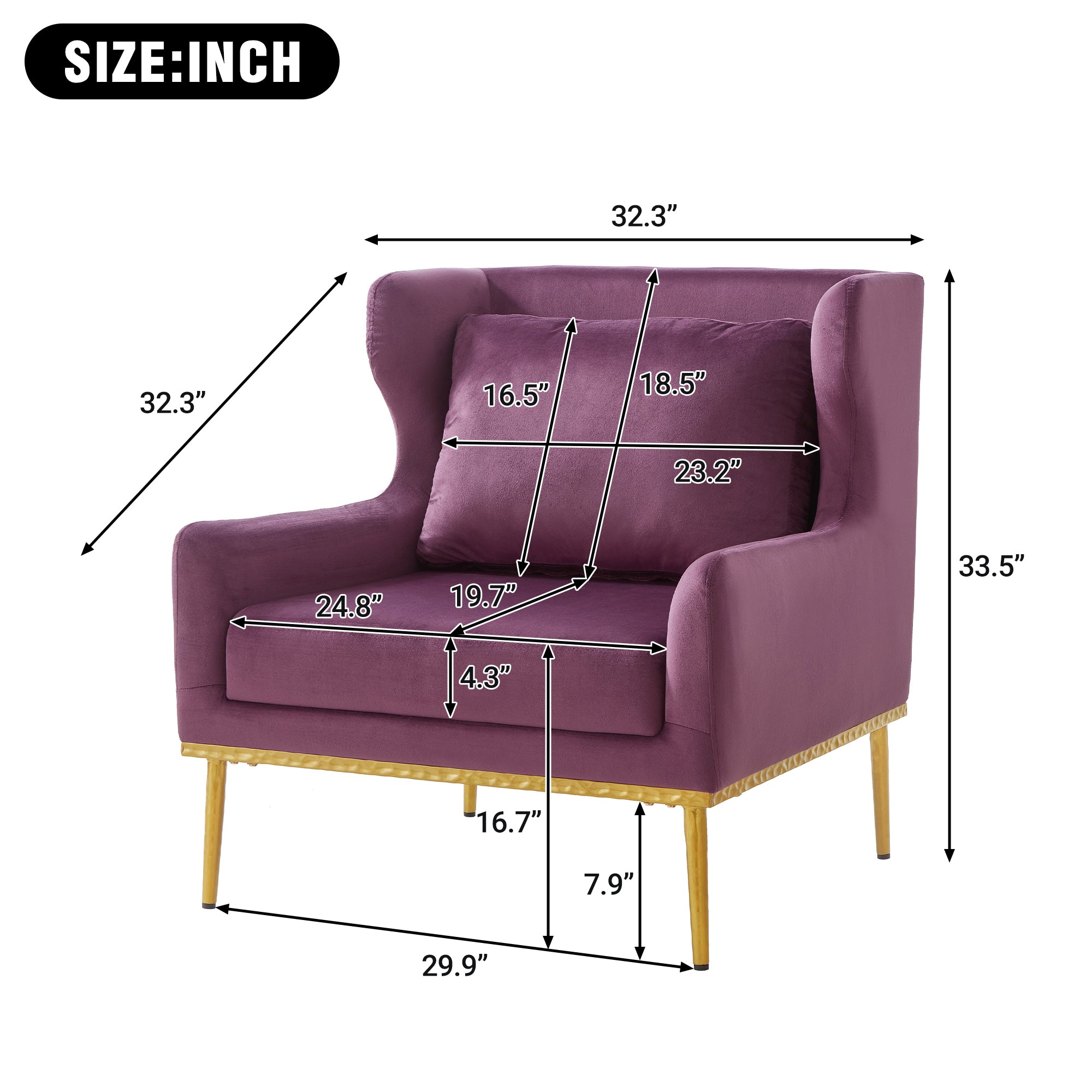 Modern Armchair Velvet Accent Chair Reading Chair Single Sofa Chair for Living Room, Bedroom, or Reading Corner, Beige
