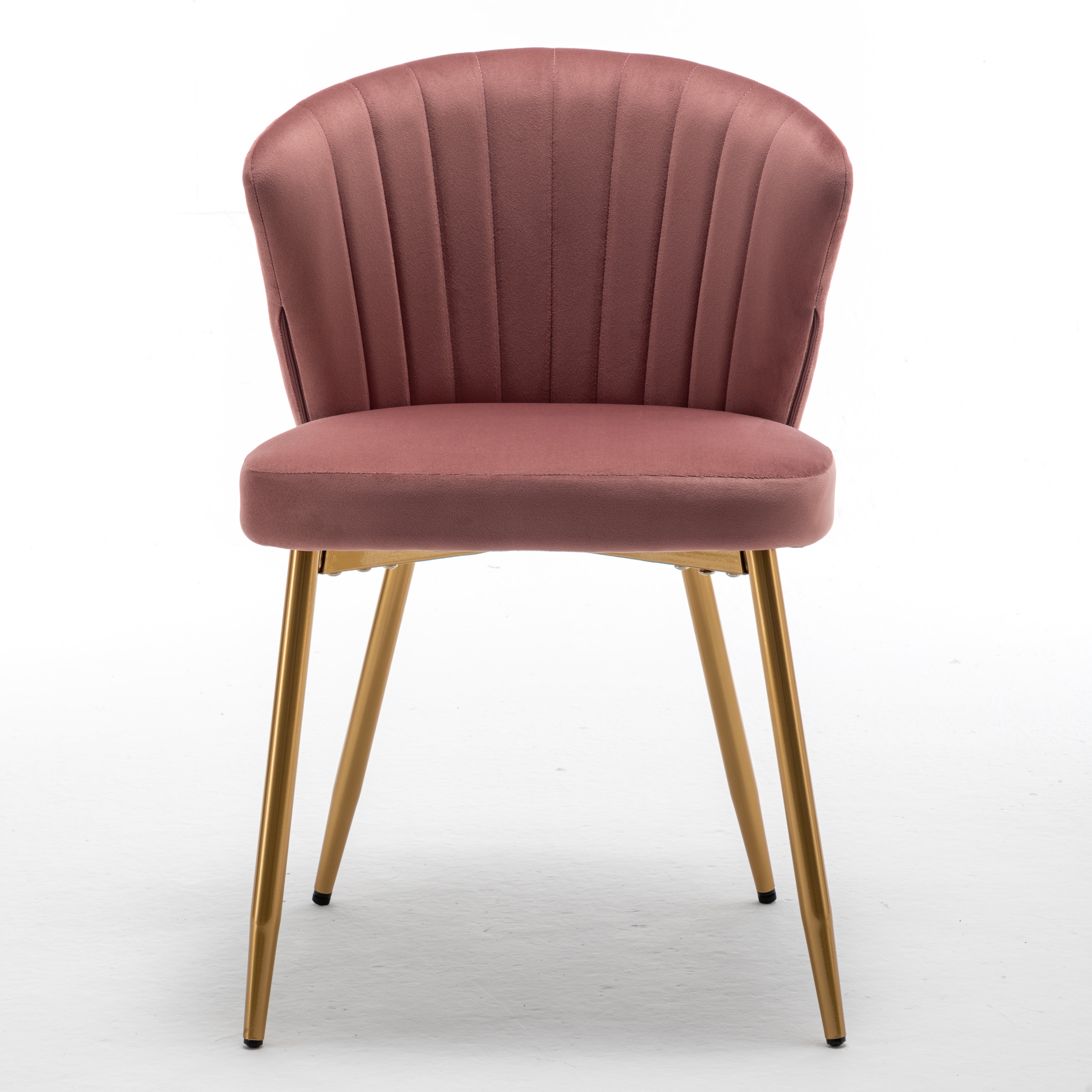 Modern Channel Velvet Armless Accent Chair with Gold Metal Legs