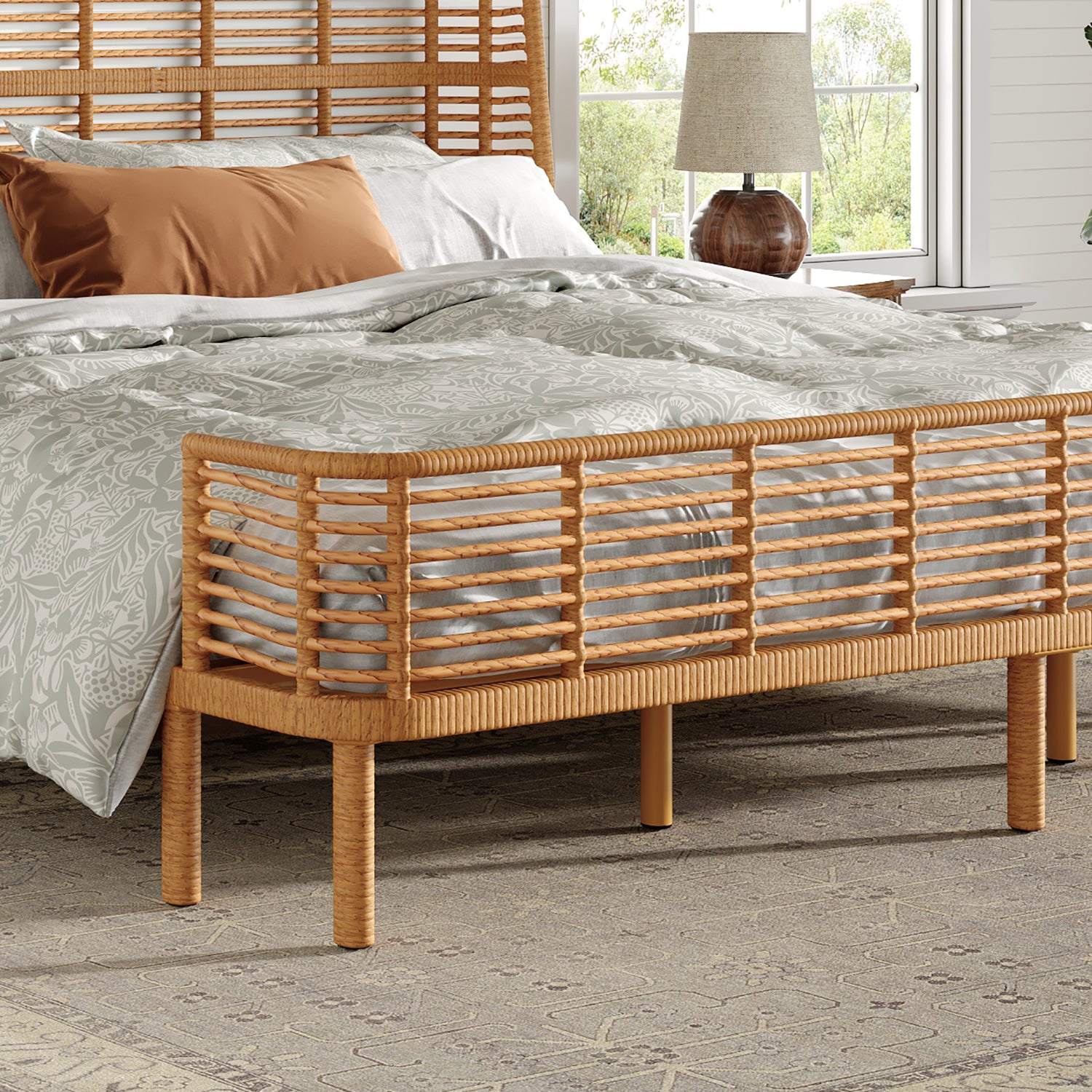 Wingback Rattan Bed