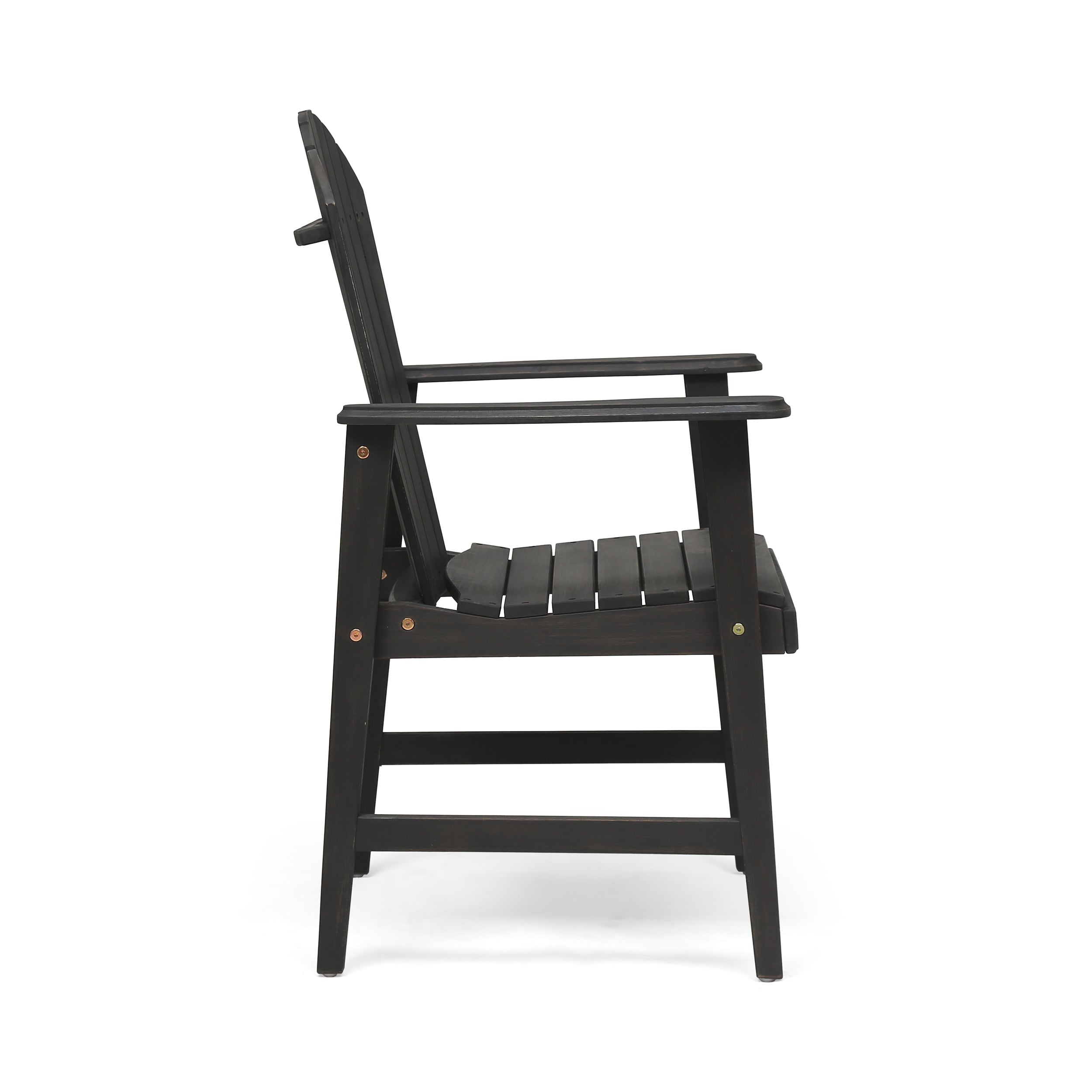 Outdoor Weather Resistant Acacia Wood Adirondack Dining Chairs, Set of 2