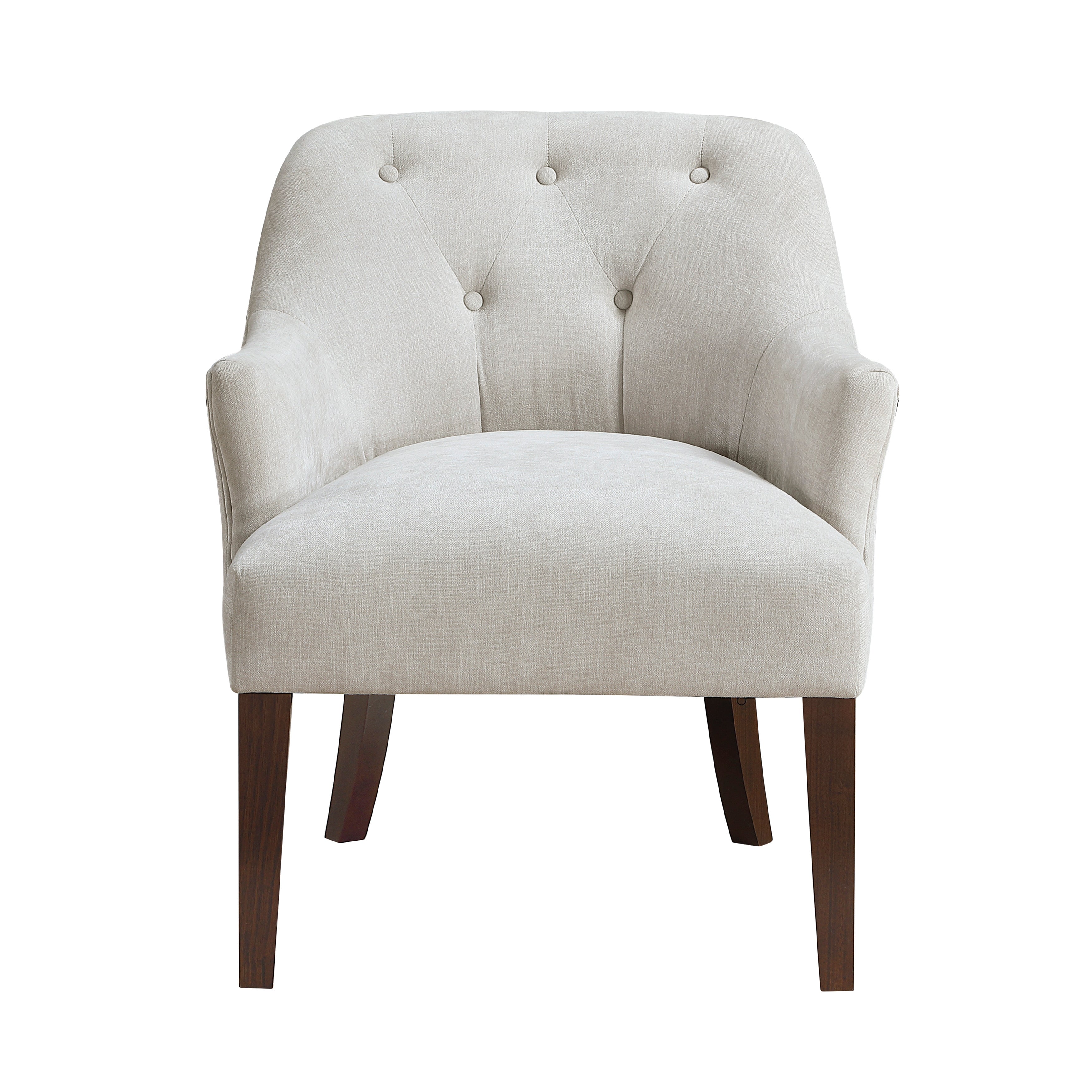 Modern Tufted Back Accent Chair with Wood Legs