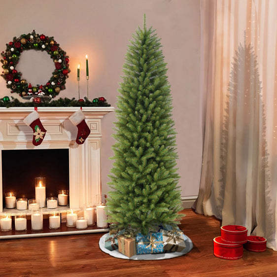 6 ft Fraser Fir Pencil Artificial Christmas Tree with Metal Stand