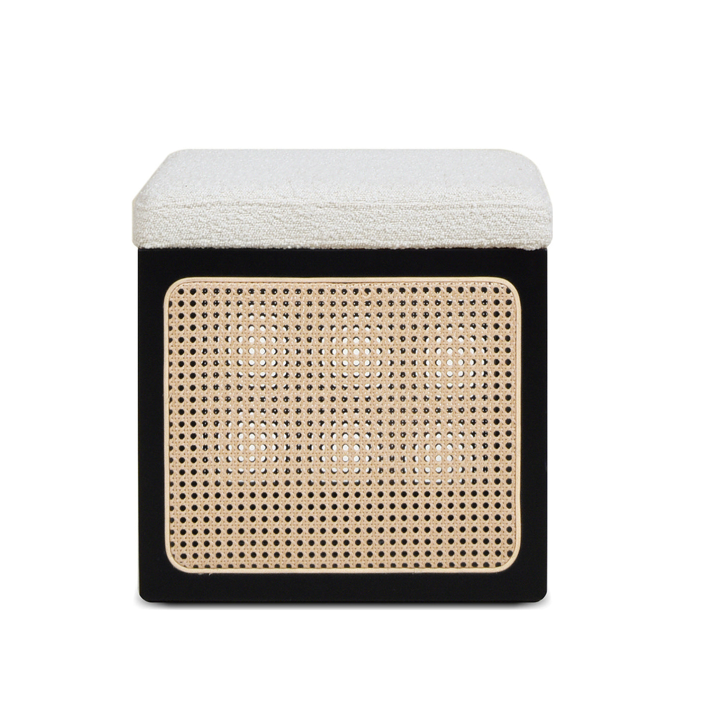 18" Cane Webbing Cube Ottoman