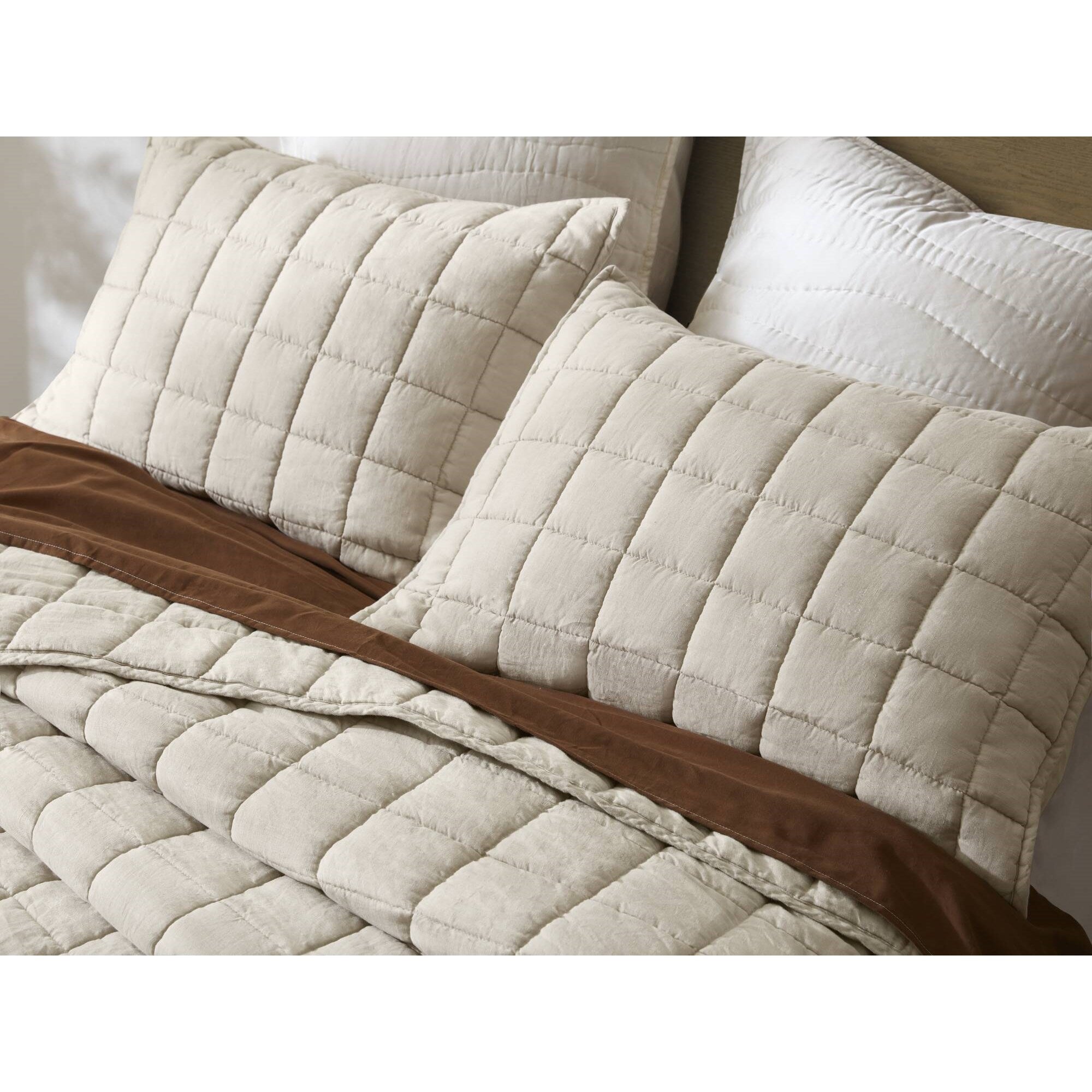 3 Piece Garment Washed French Linen Quilt Set