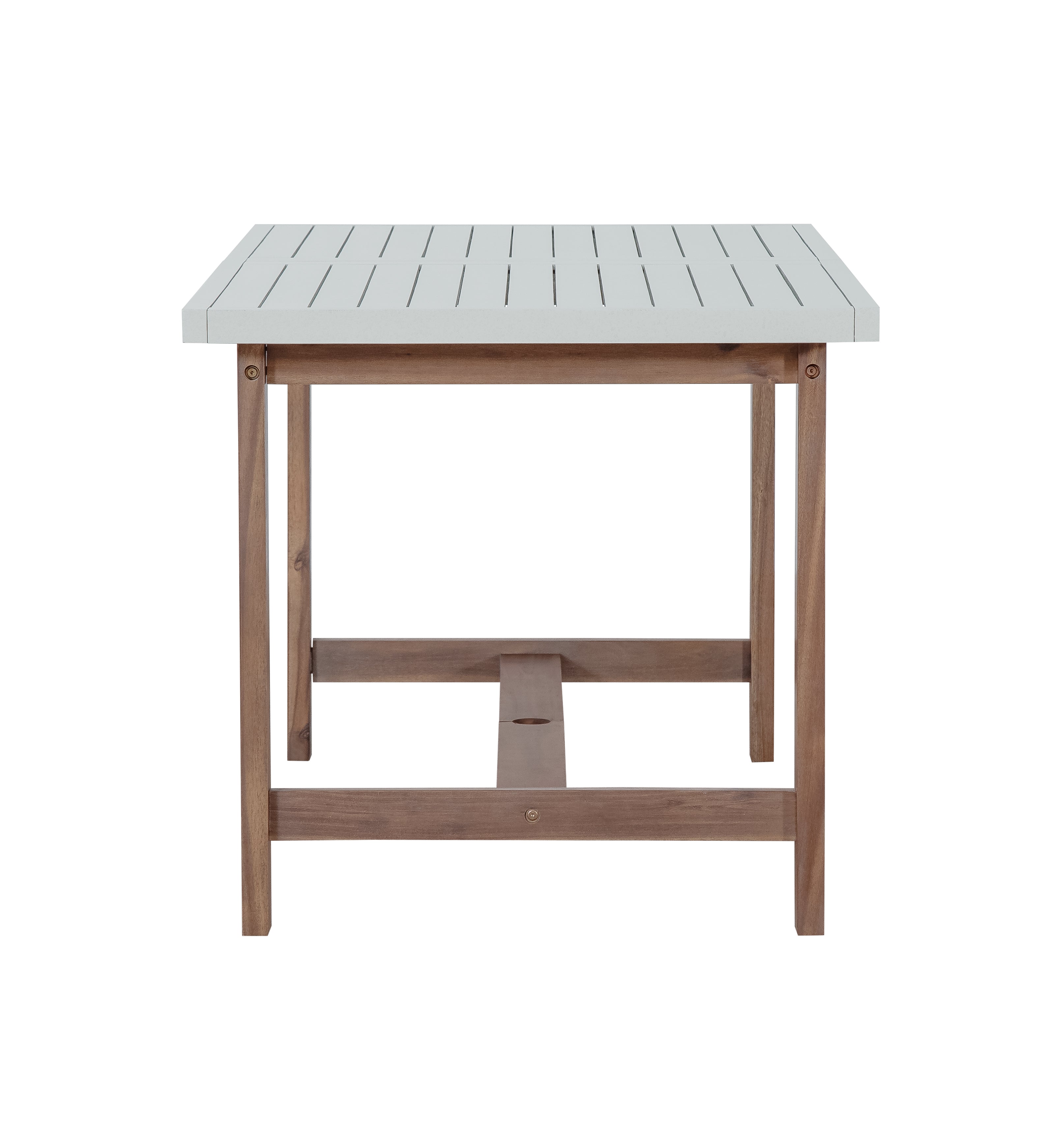 U_STYLE 5-Piece Outdoor Acacia Wood Outdoor Dining Set of 4,59.06-Inch Rectangular Table with Umbrella Hole,Suitable for Patio, Lawn, Garden, Poolside, & Indoor Use