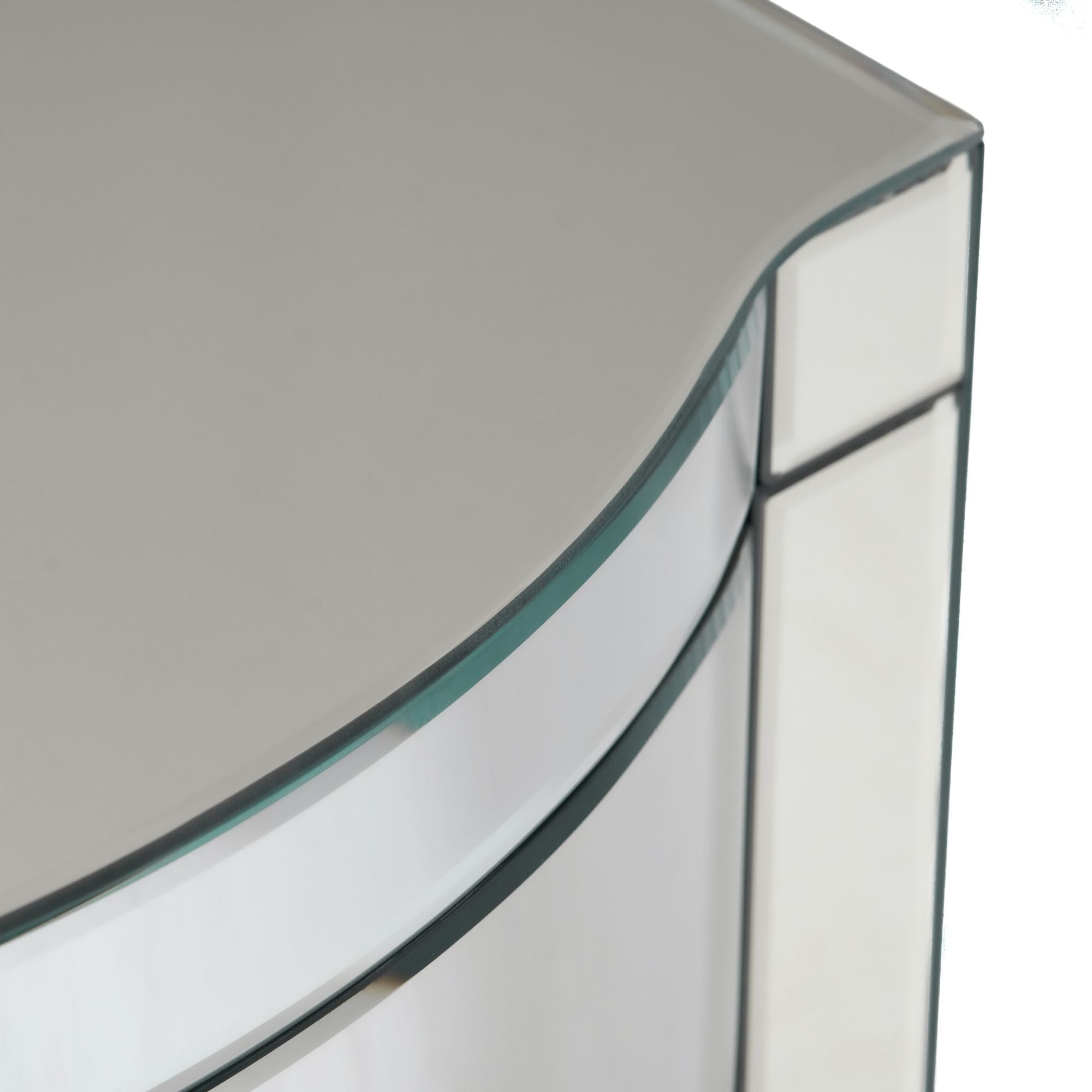3-Drawer Side Table with H-Shape Base and Metal Handle