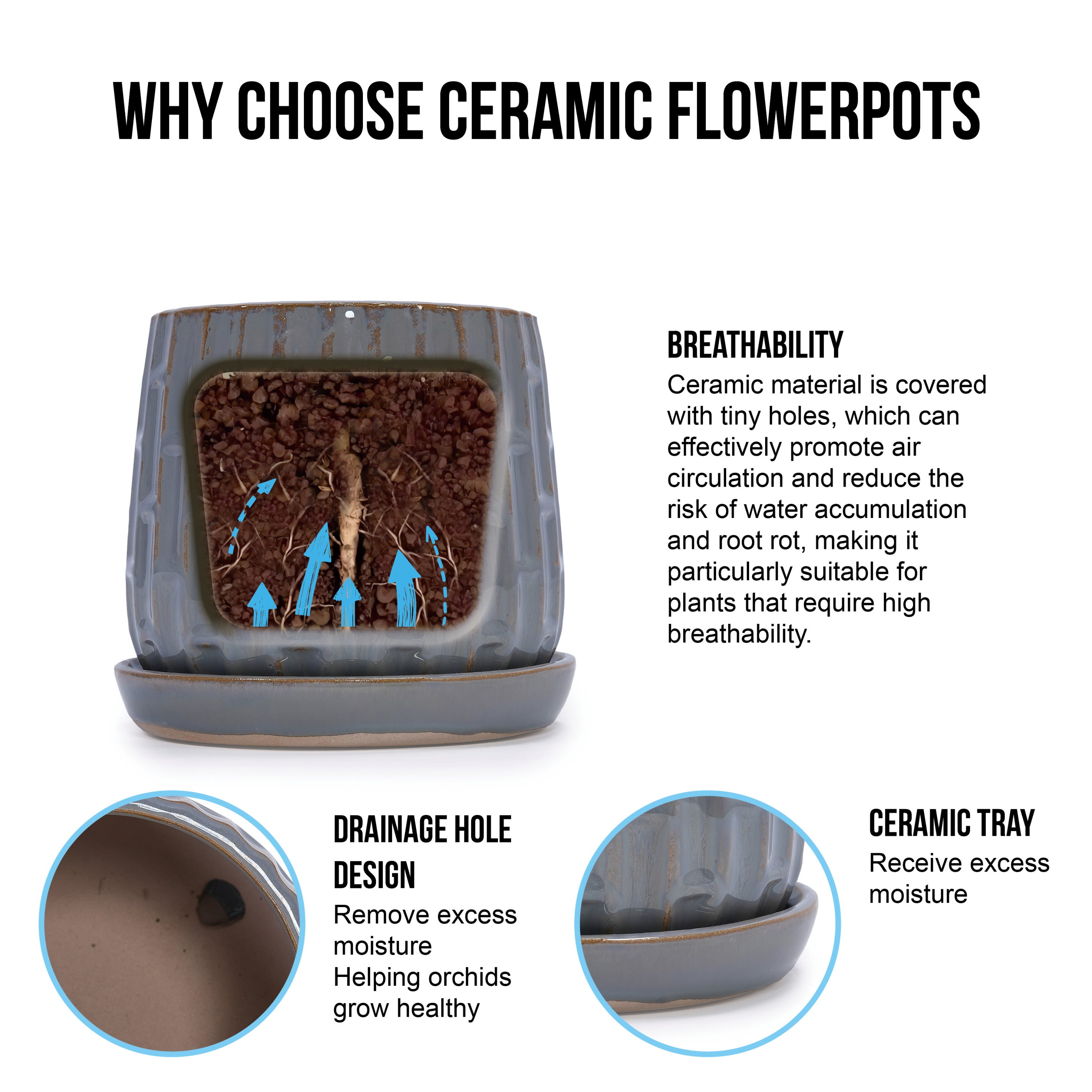 Vale Handmade Ceramic Planter, Set of 2