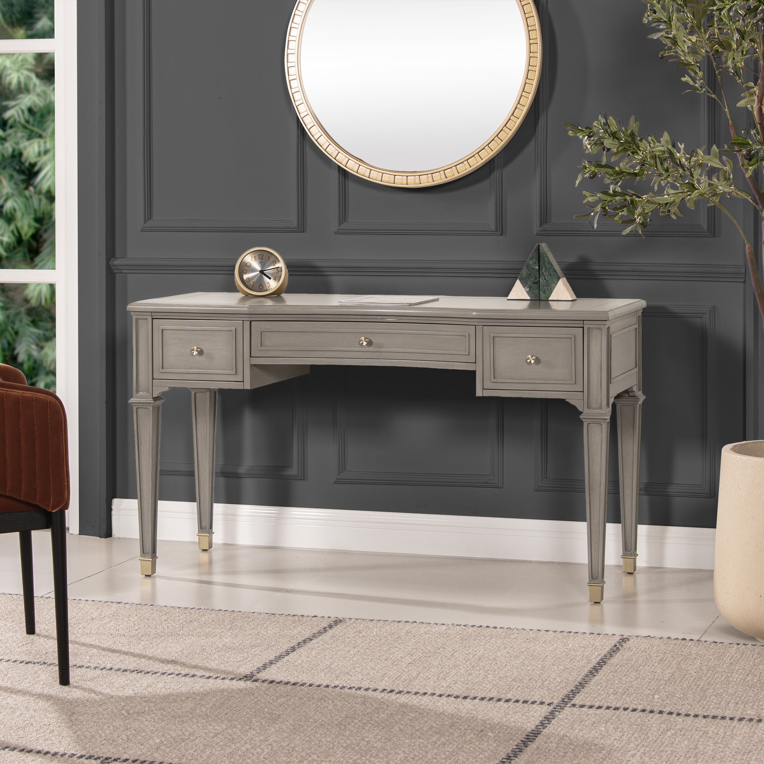 Dauphin 55' 3-Drawer Wood Executive Desk