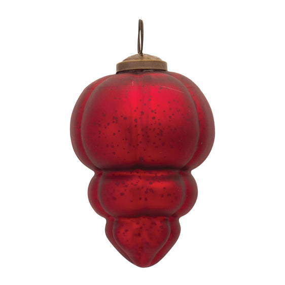Red Mercury Glass Ornament, Set of 12