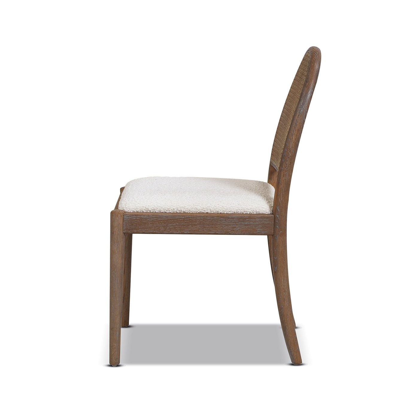 Dining Chair with Curved Cane Rattan Back, Set of 2 - Dining Chairs