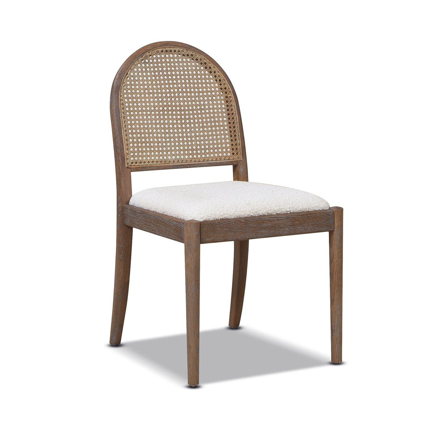 Dining Chair with Curved Cane Rattan Back, Set of 2 - Dining Chairs