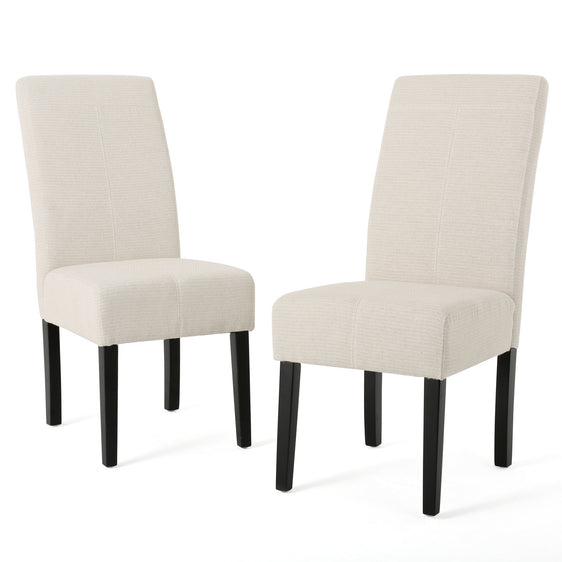 Dining Chair with T-stitch Design and Smooth Upholstery, Set of 2 - Dining Chairs