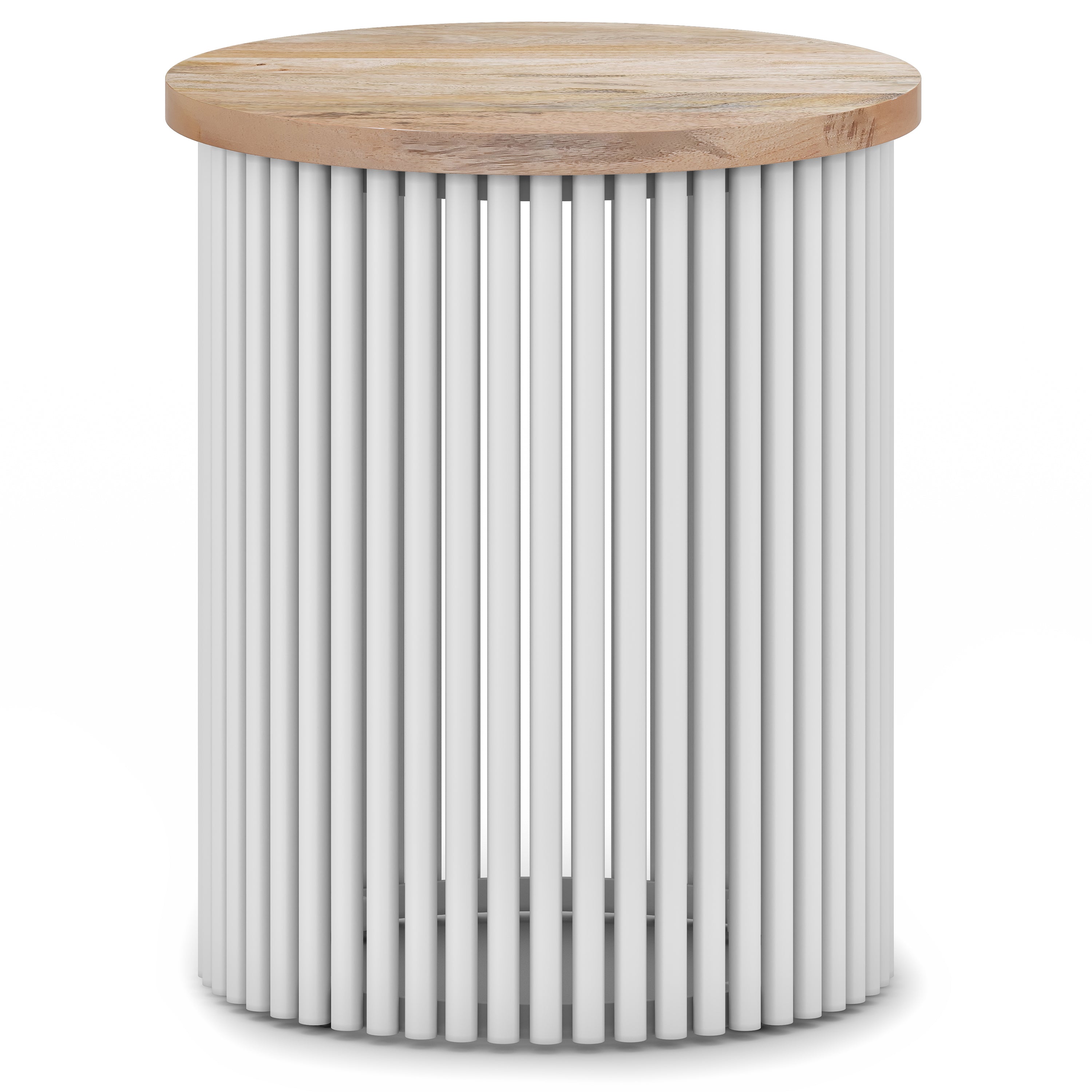 Valiant Cylinder-Shaped Accent Table with Pipe Design Base