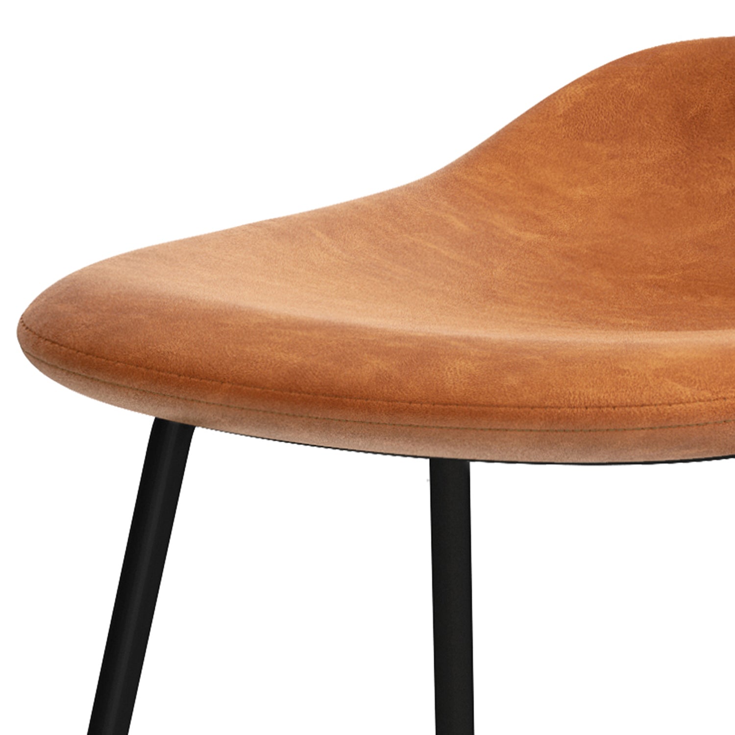 Horizons Faux Leather Stool with Padded Seat and Footrest, Set of 2