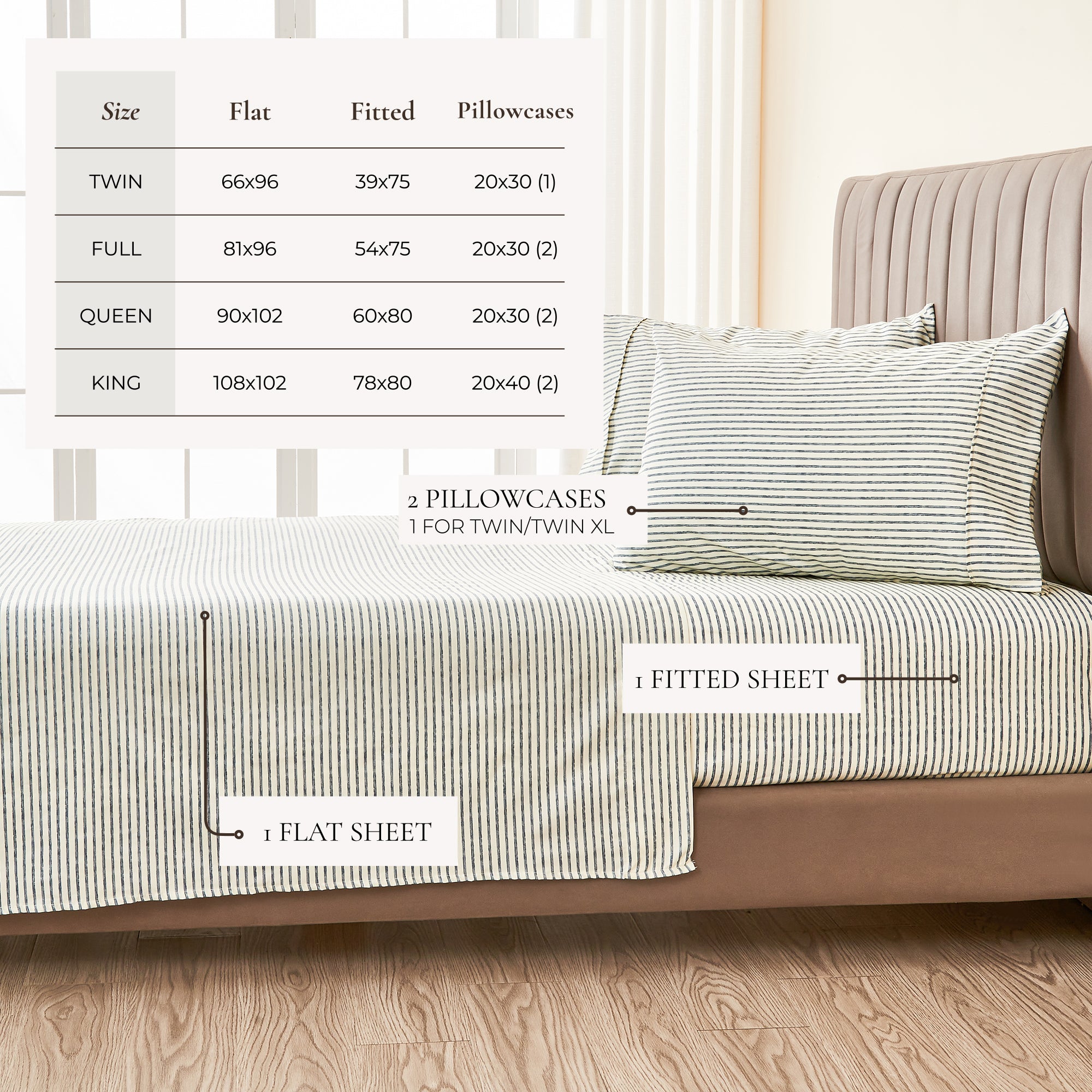 Stripe Printed Microfiber Sheet Set