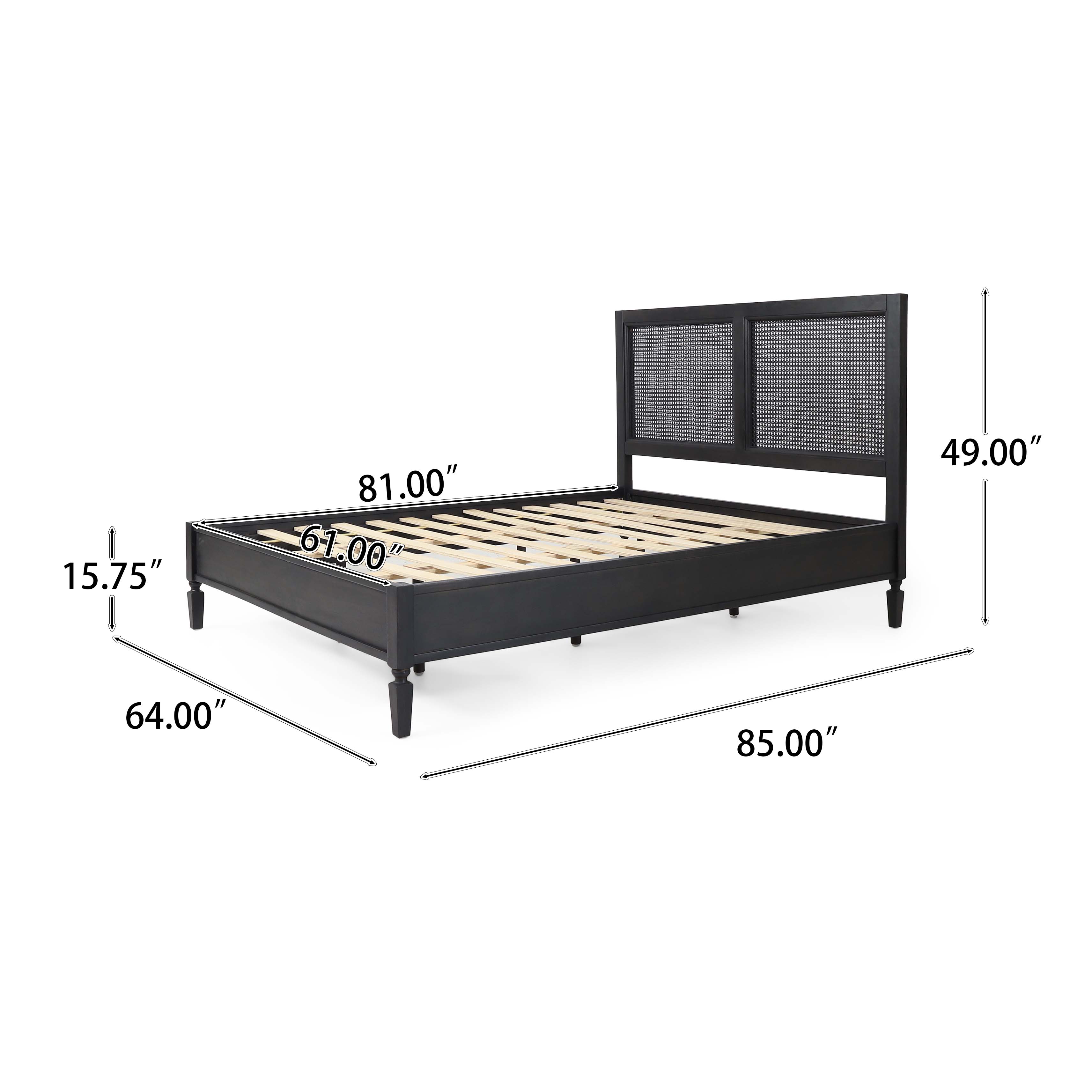 Balikos Solid Wood Queen Bed