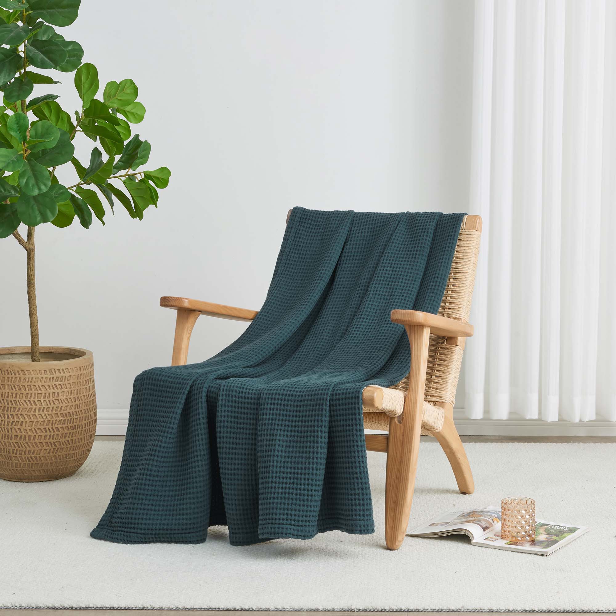 100% Cotton Waffle Weave Blanket