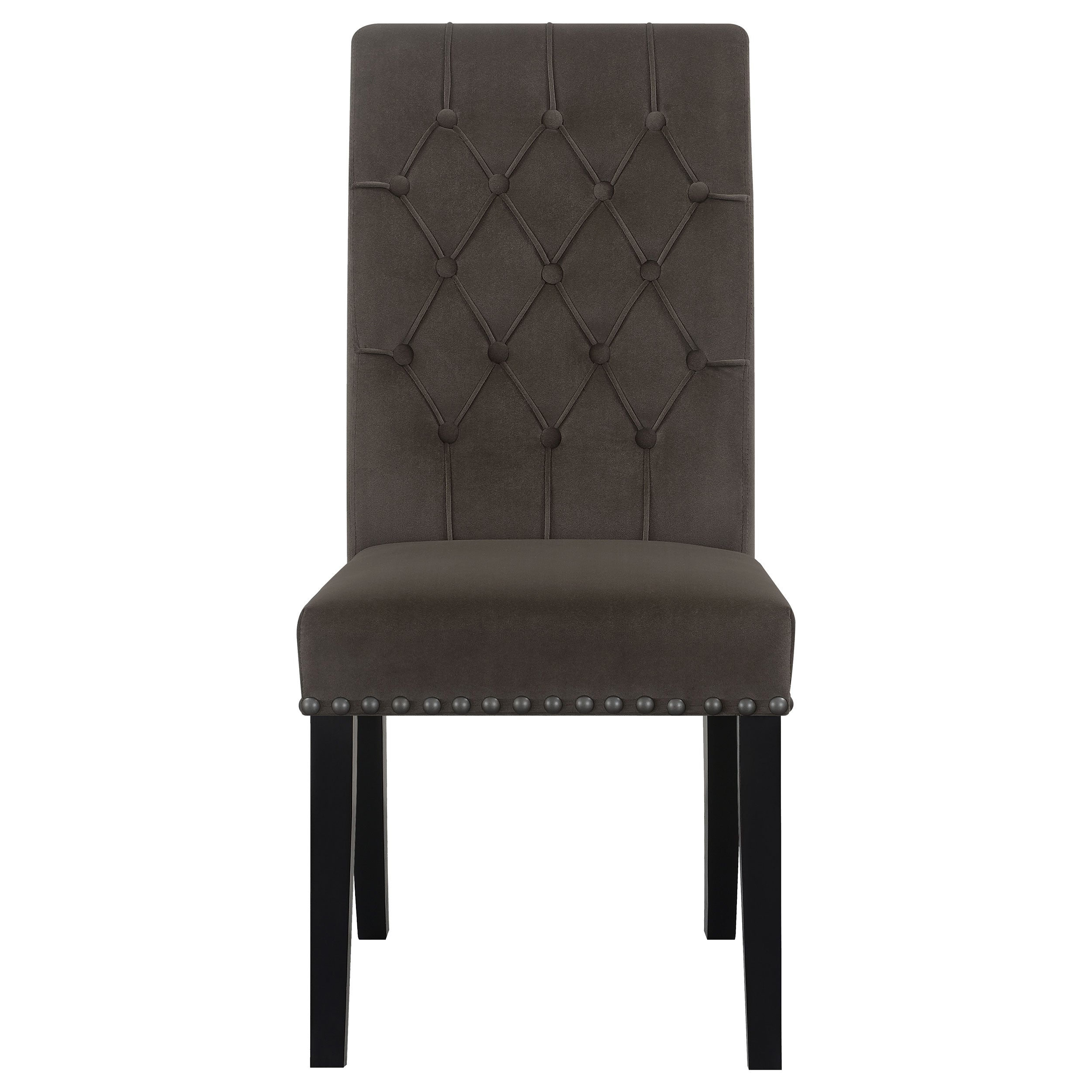 Button-Tufted High Back Dining Chairs, Set of 2