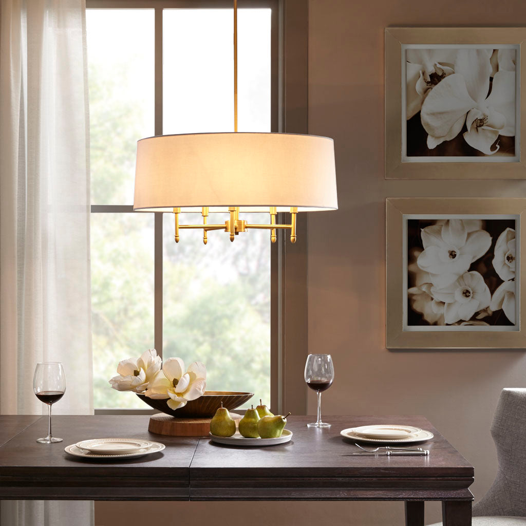 5-Light Pendant Light with Tiltable Drum Shade