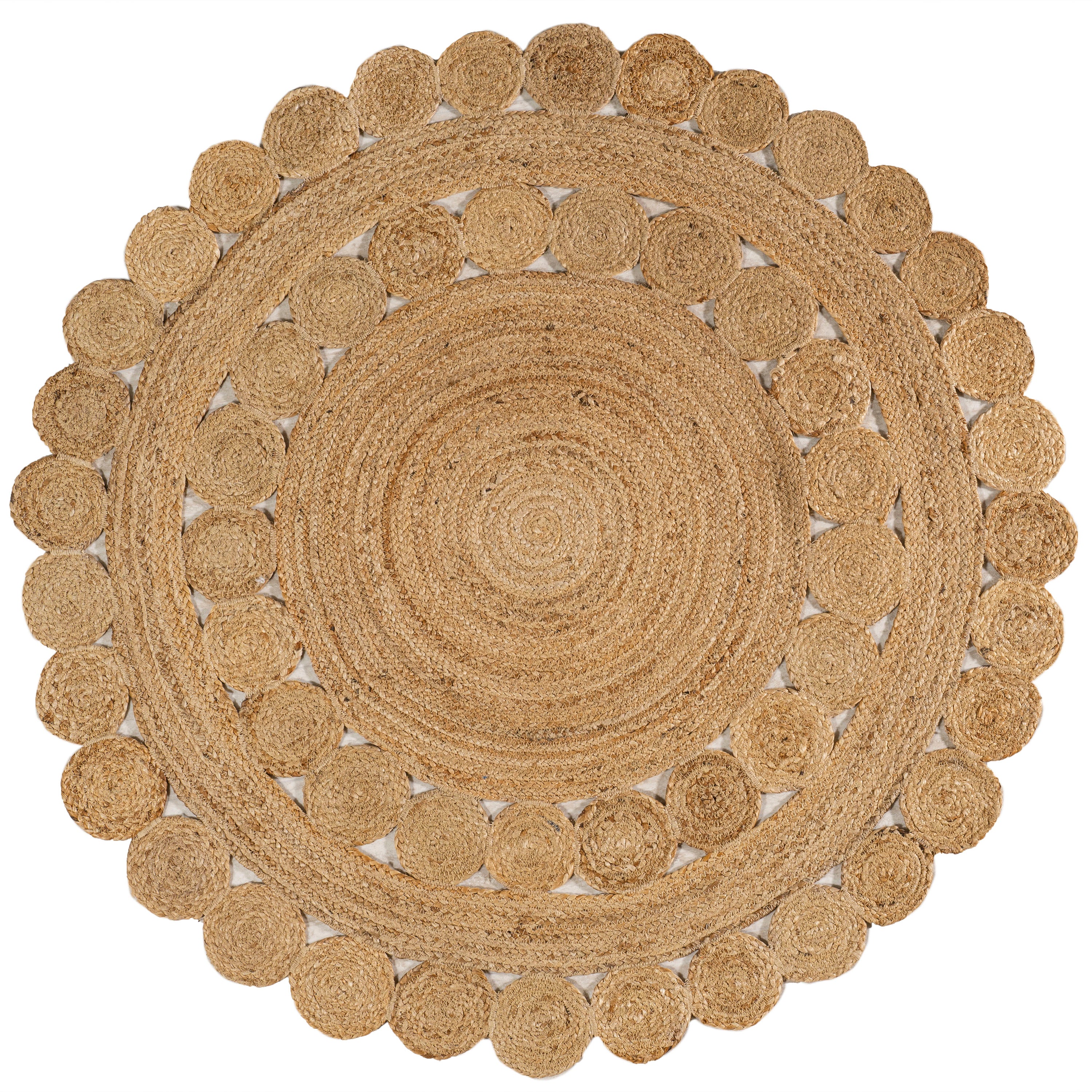 Bodhi Round Natural Jute hippie Circle Round Area Rug