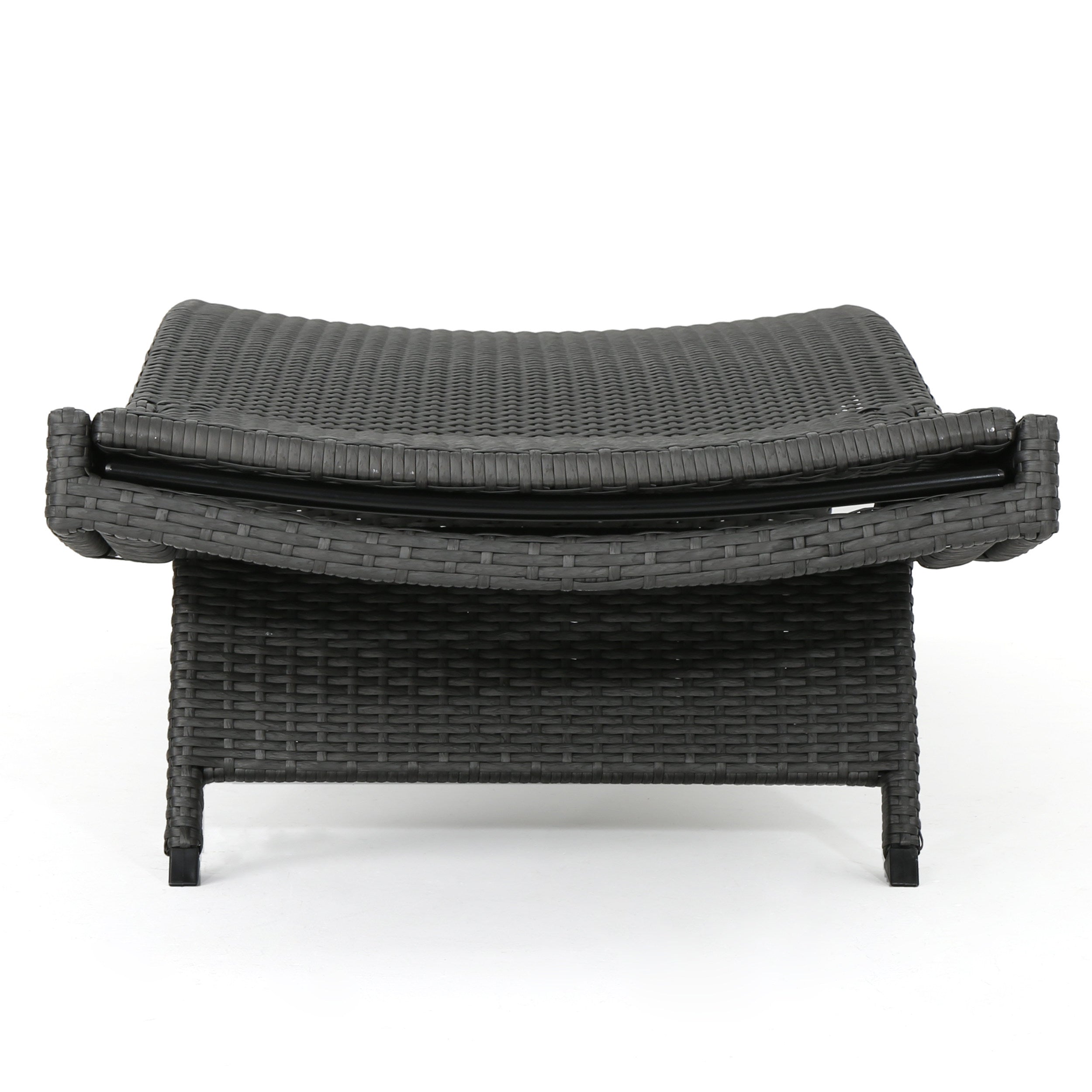 Salem Faux Wicker Chaise Lounge, Gray