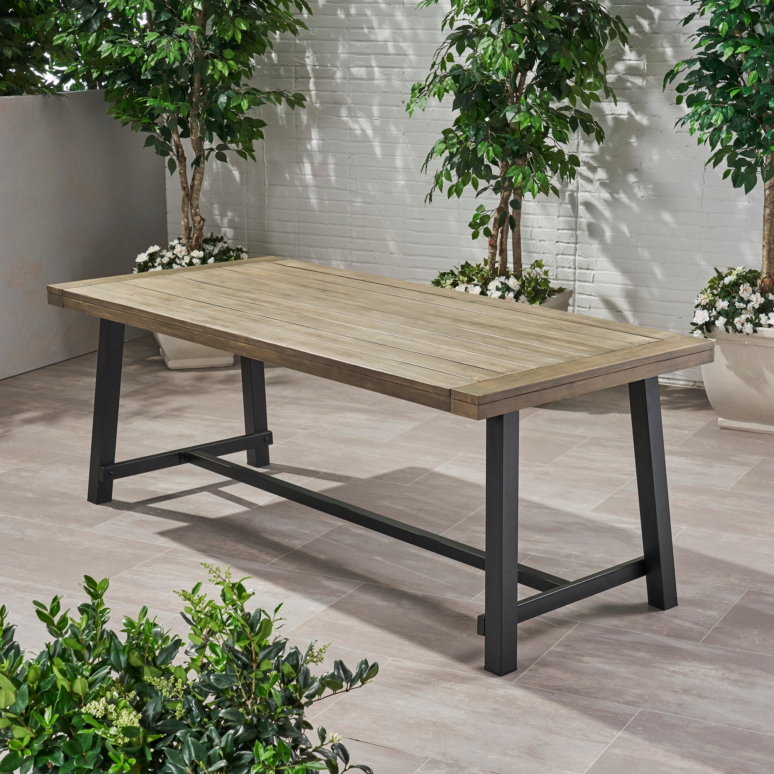 Pier1 Acacia Wood Outdoor Dining Table - Thumbnail 2