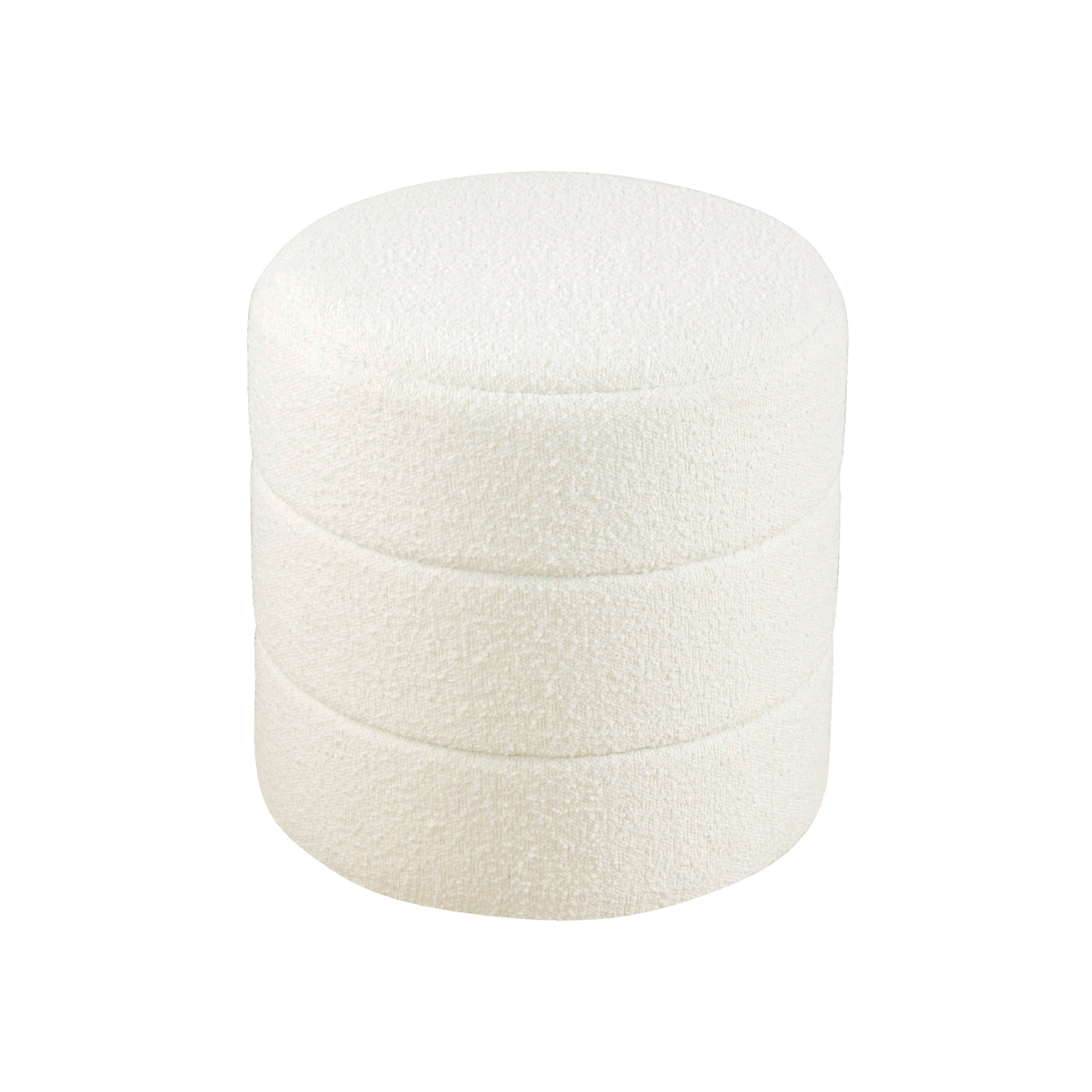 Sem Round Channel Stitch Accent Ottoman