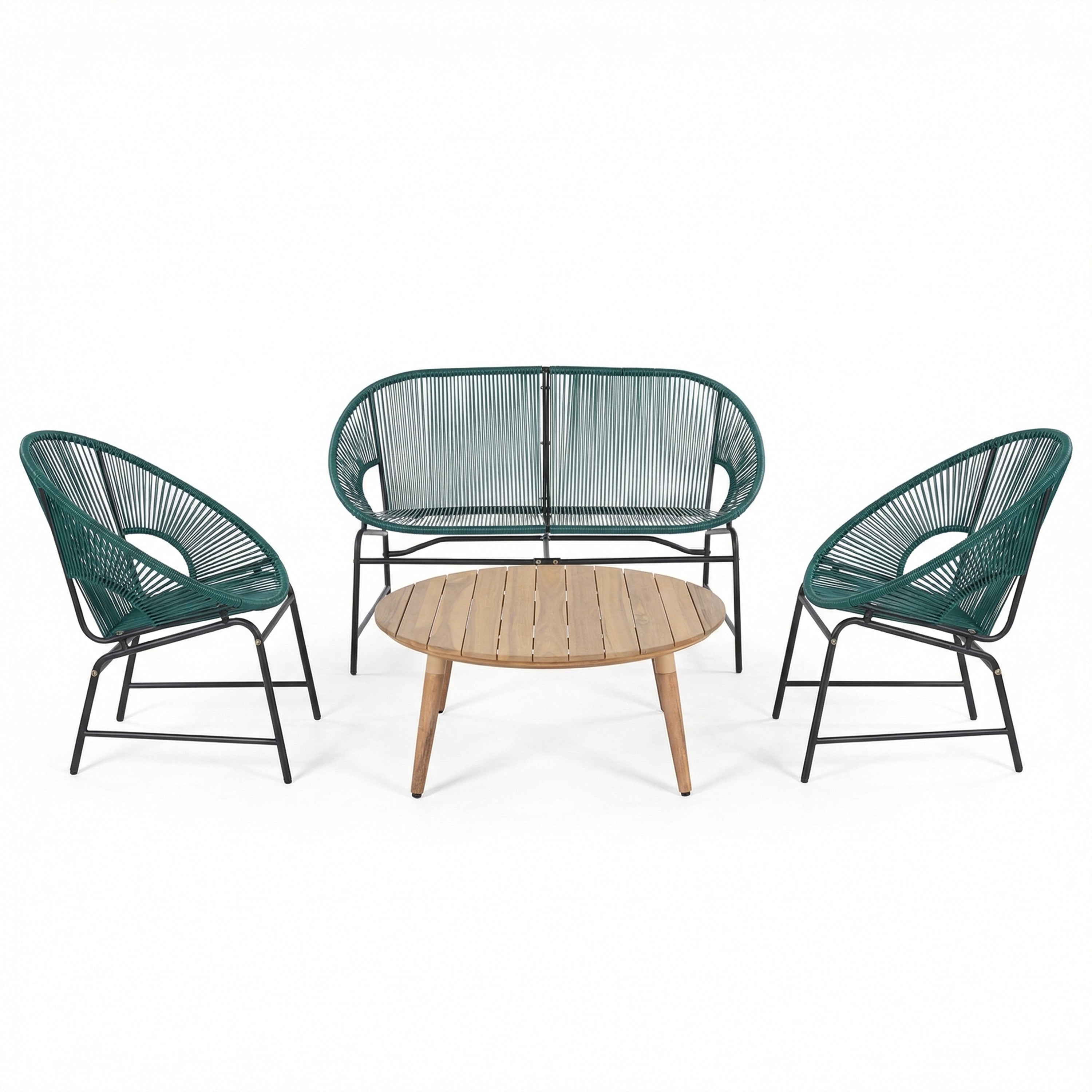 Nusa Outdoor Patio 4-PCS Wicker Chat Set