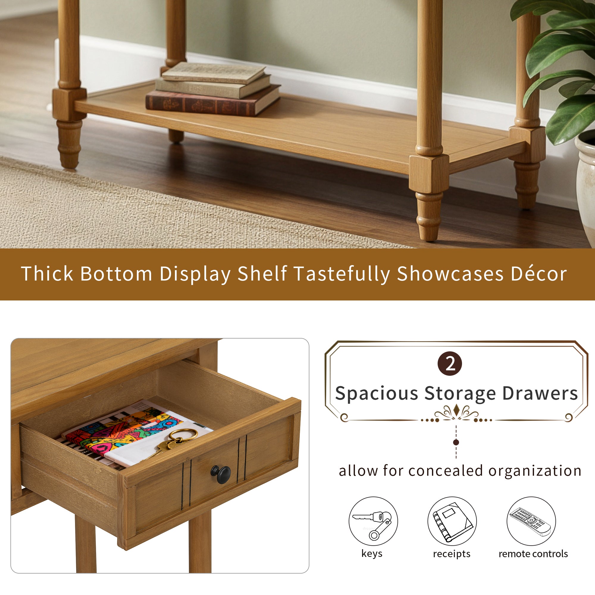 Daisy Traditional Console Table Design with Two Drawers