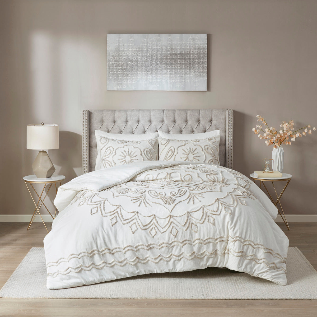 Violette 3-Piece Tufted Cotton Chenille Comforter Set