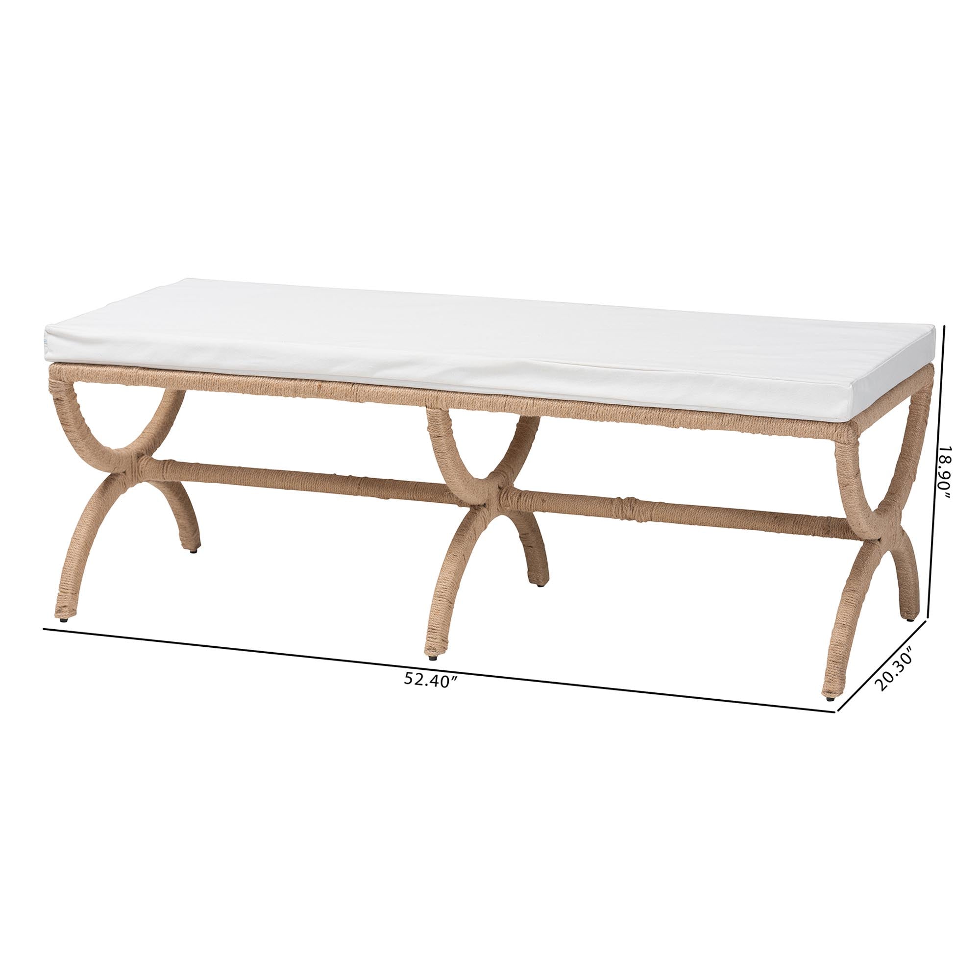 Anya Natural Jute Accent Bench