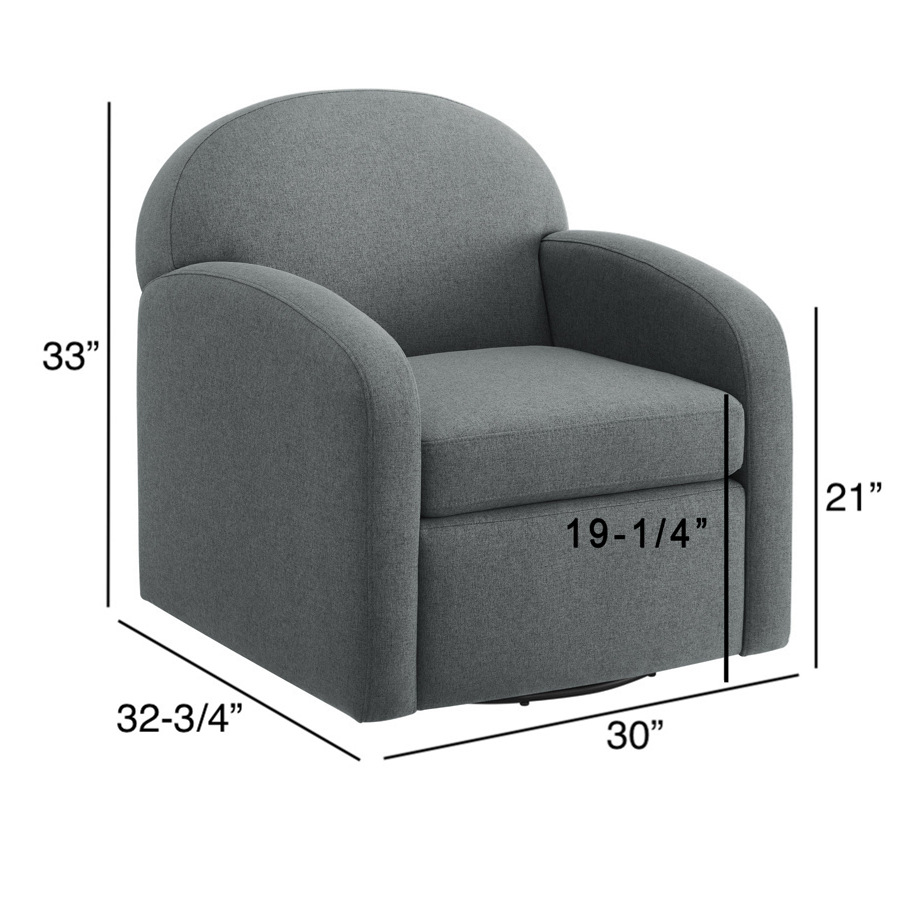 Edie Modern Round Back Swivel Accent Chair