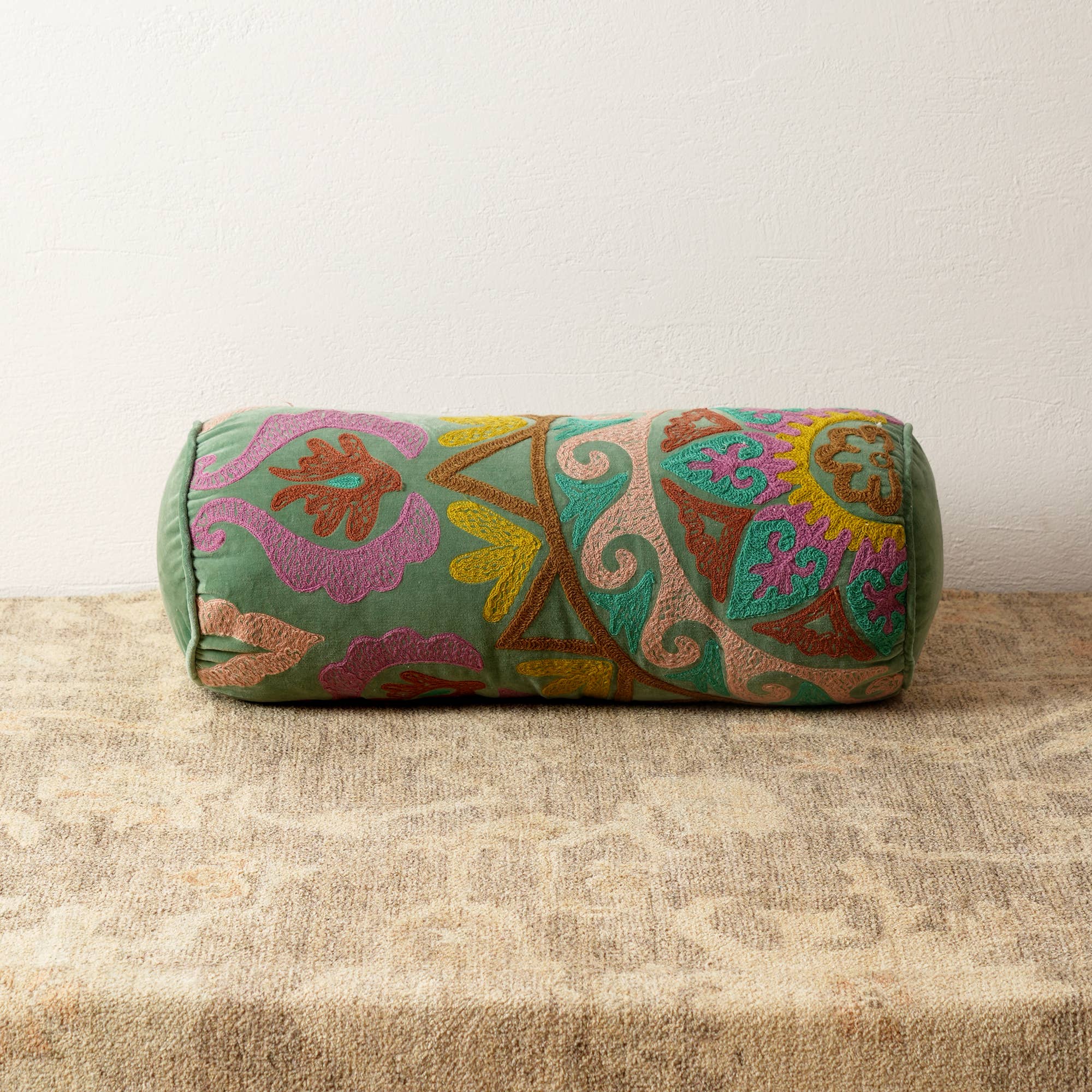 100% Cotton Printed Bolster Throw Pillow