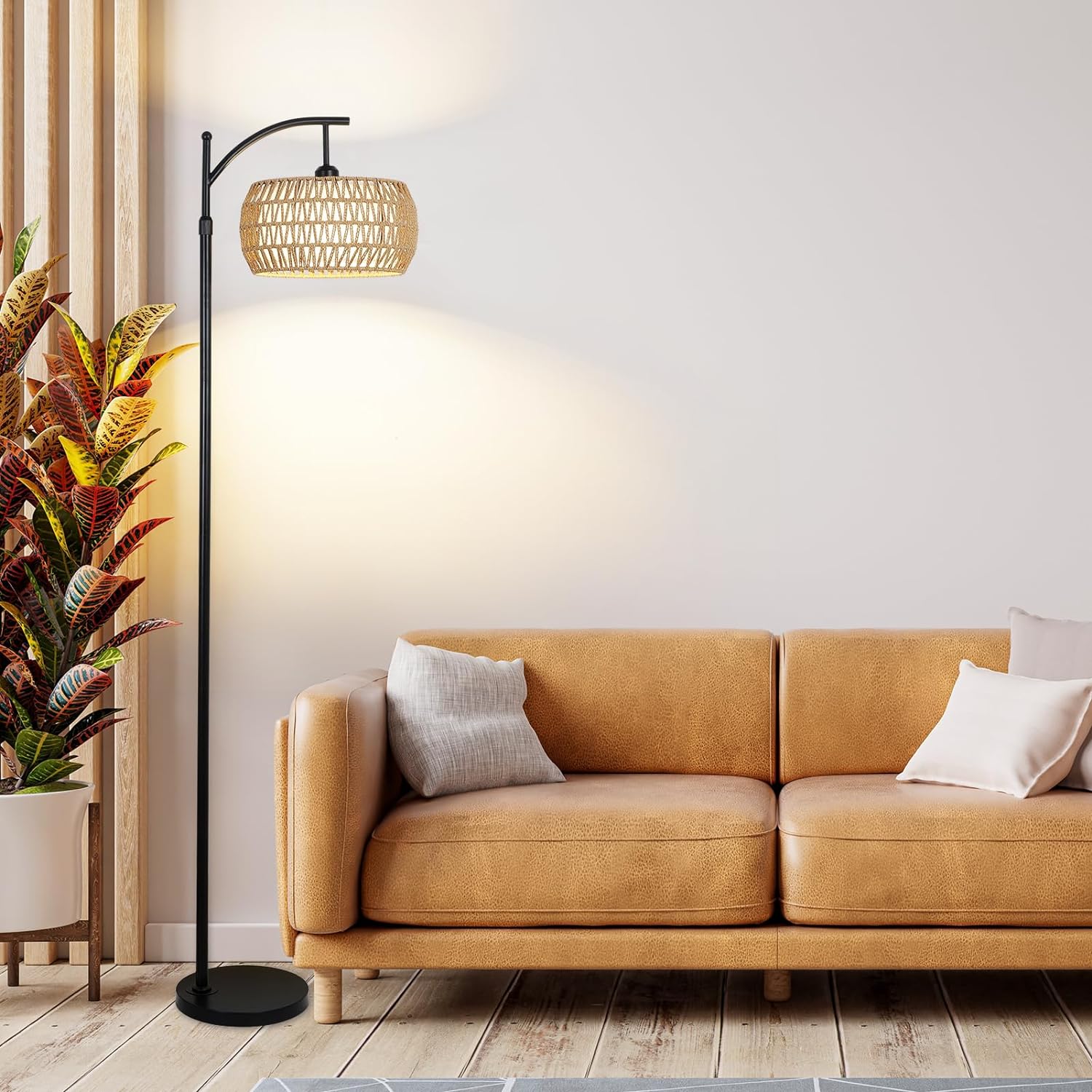 Ataraxis Floor Lamp with 3 Color Temperatures and Double Drum Shade