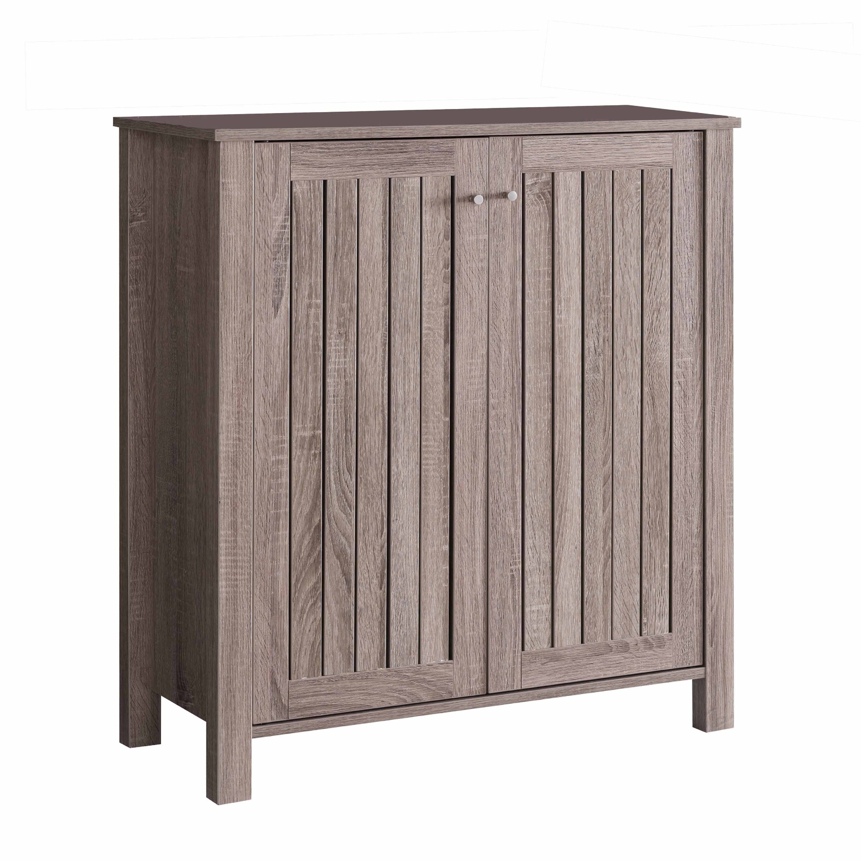 Shoe Rack Cabinet with Slatted Vented Doors