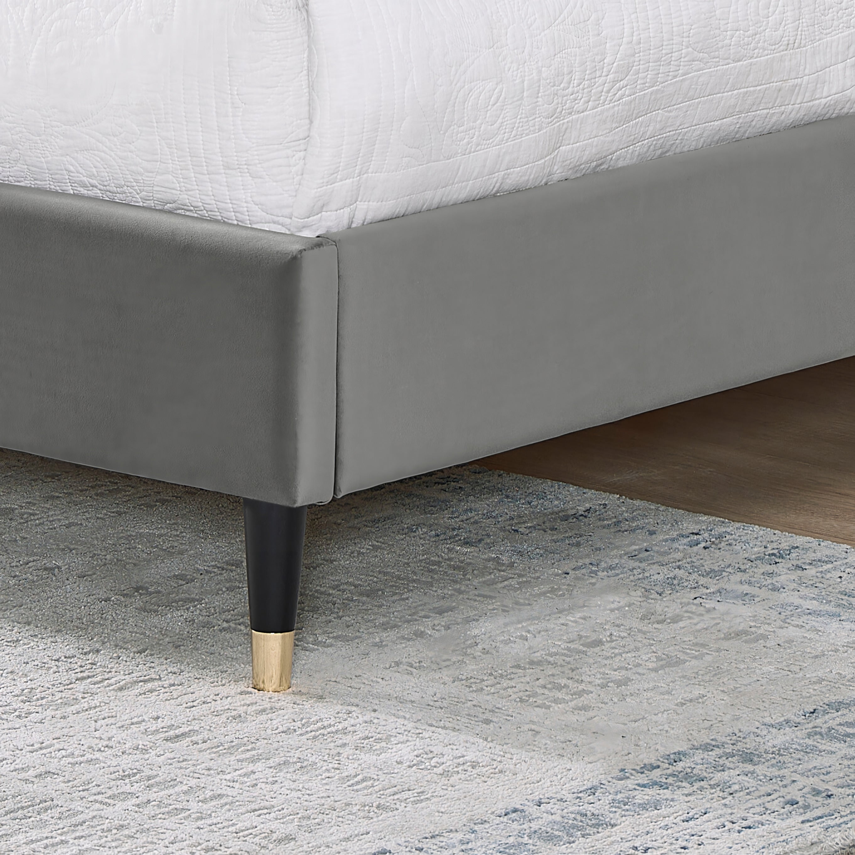 Rozita Velvet Wingback Platform Bed