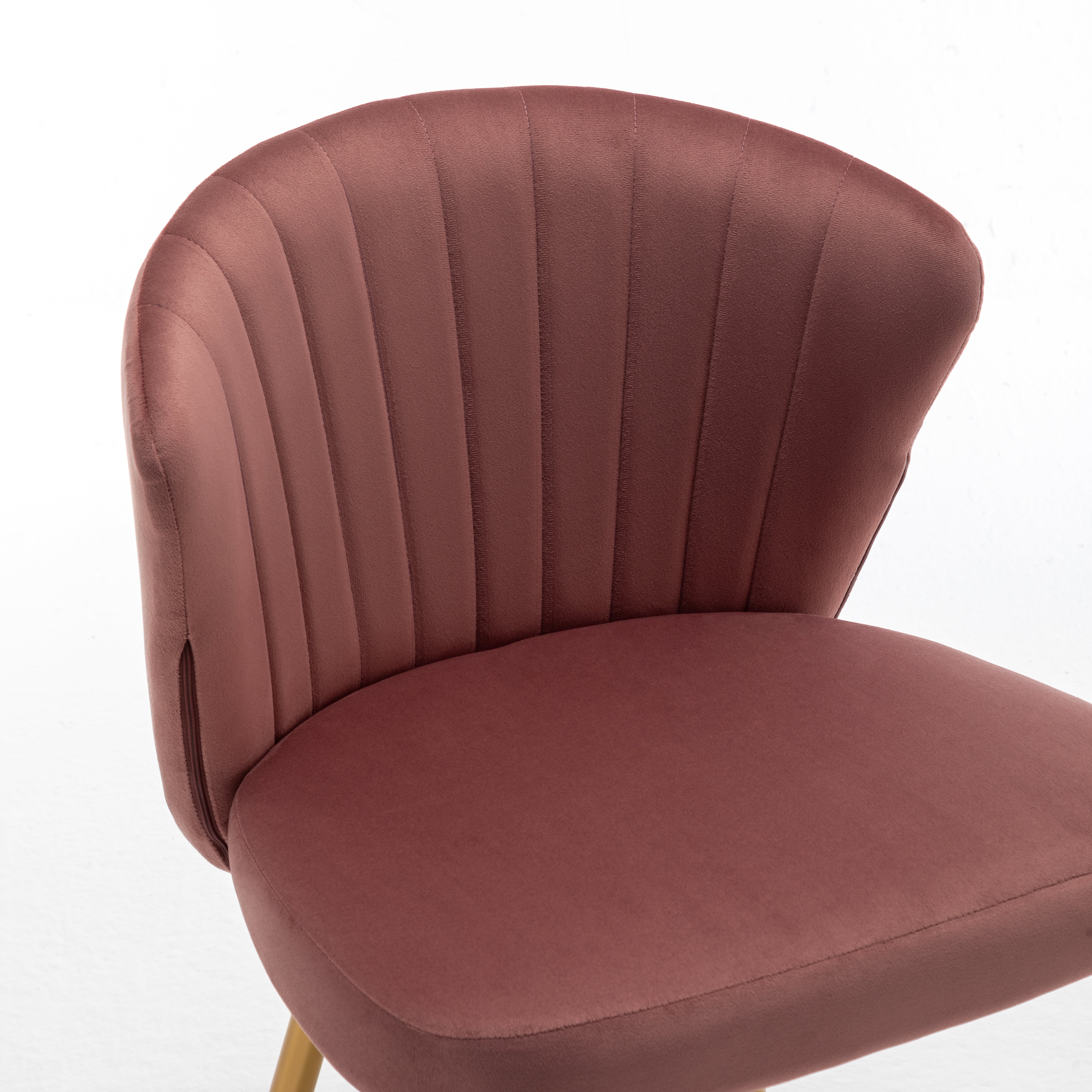 Modern Channel Velvet Armless Accent Chair with Gold Metal Legs