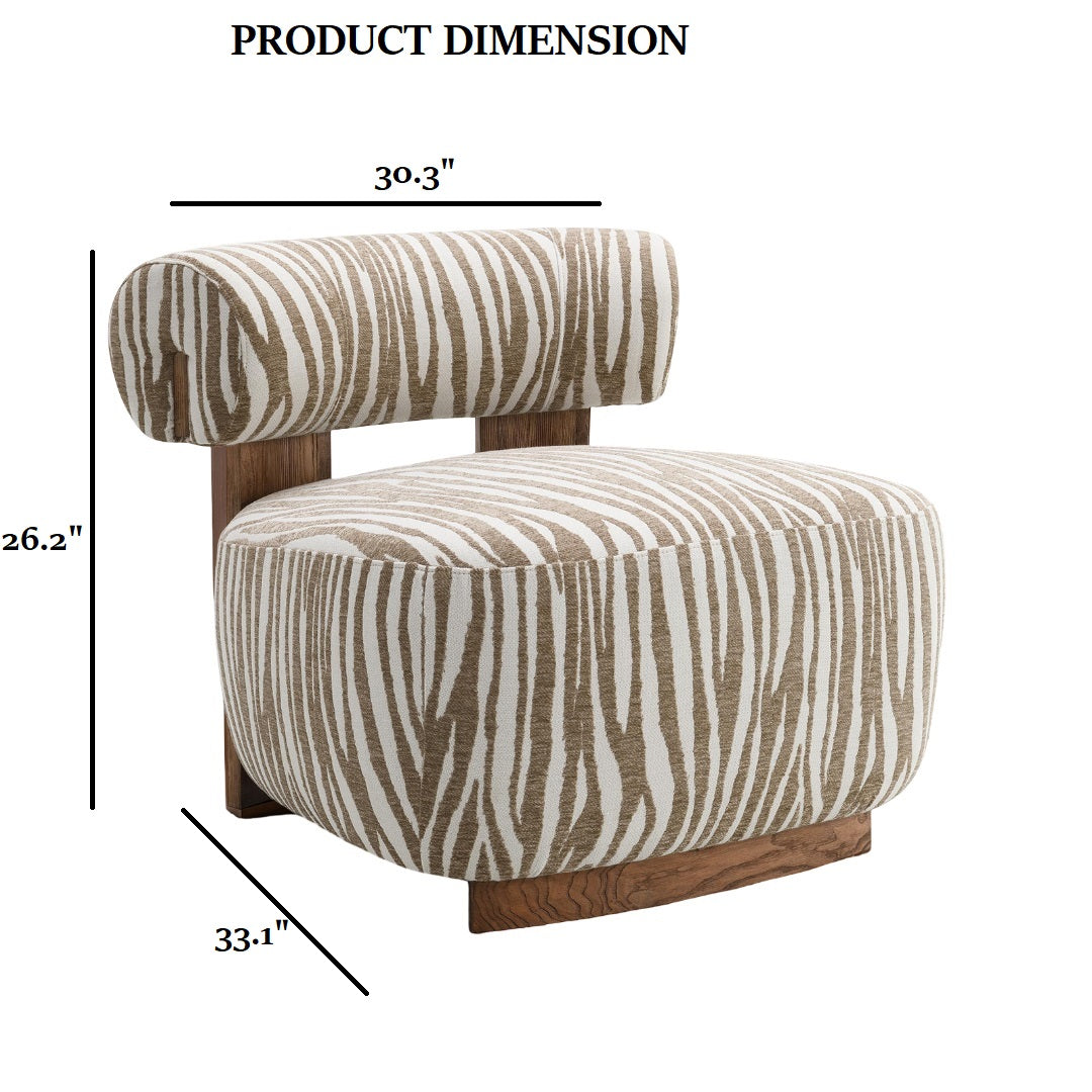 Avril Modern Zebra Stripe Accent Chair