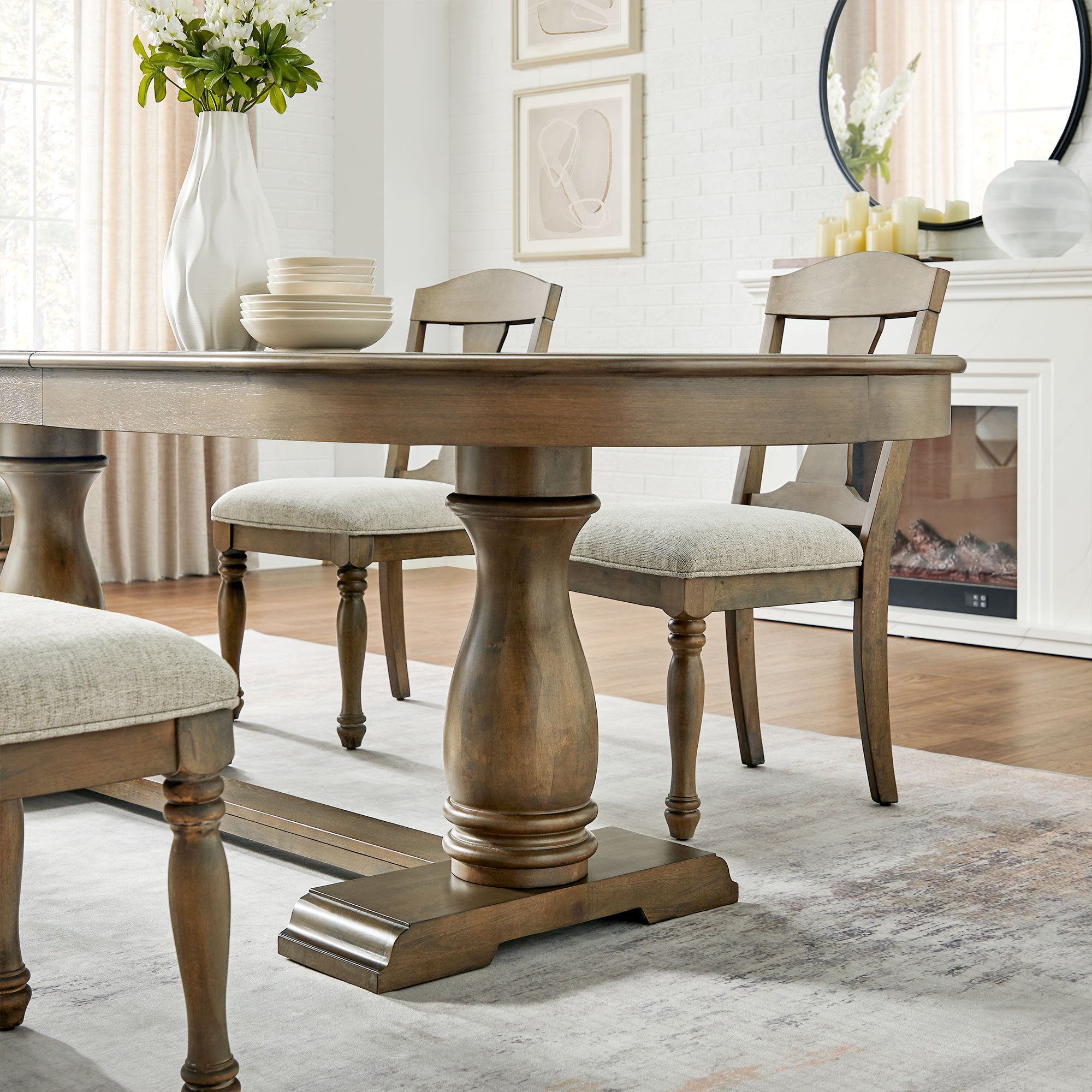 Aquarion Extendable Dining Table with Oval Shaped and Wood Frame