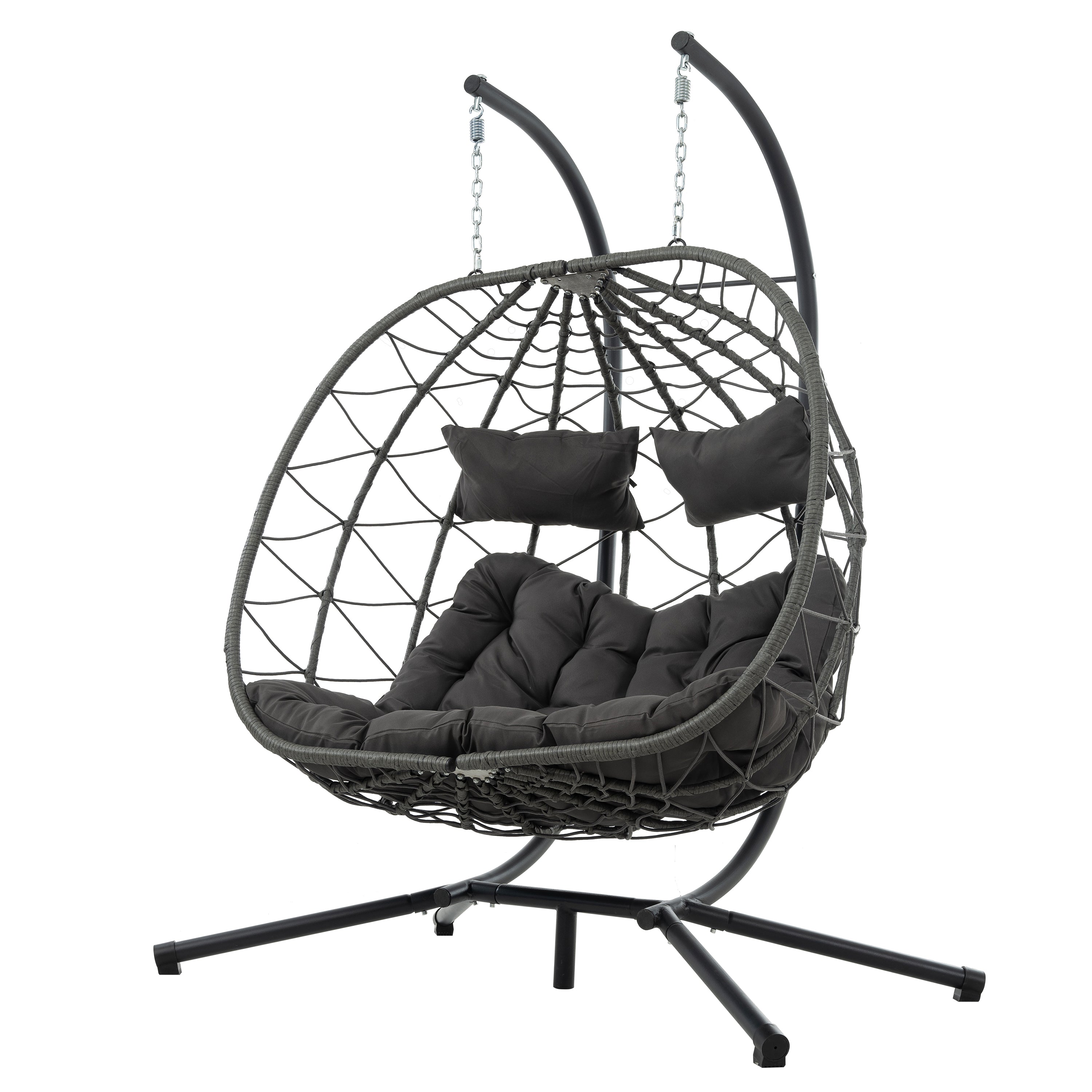 2-Person Swinging Egg Chair with Stand