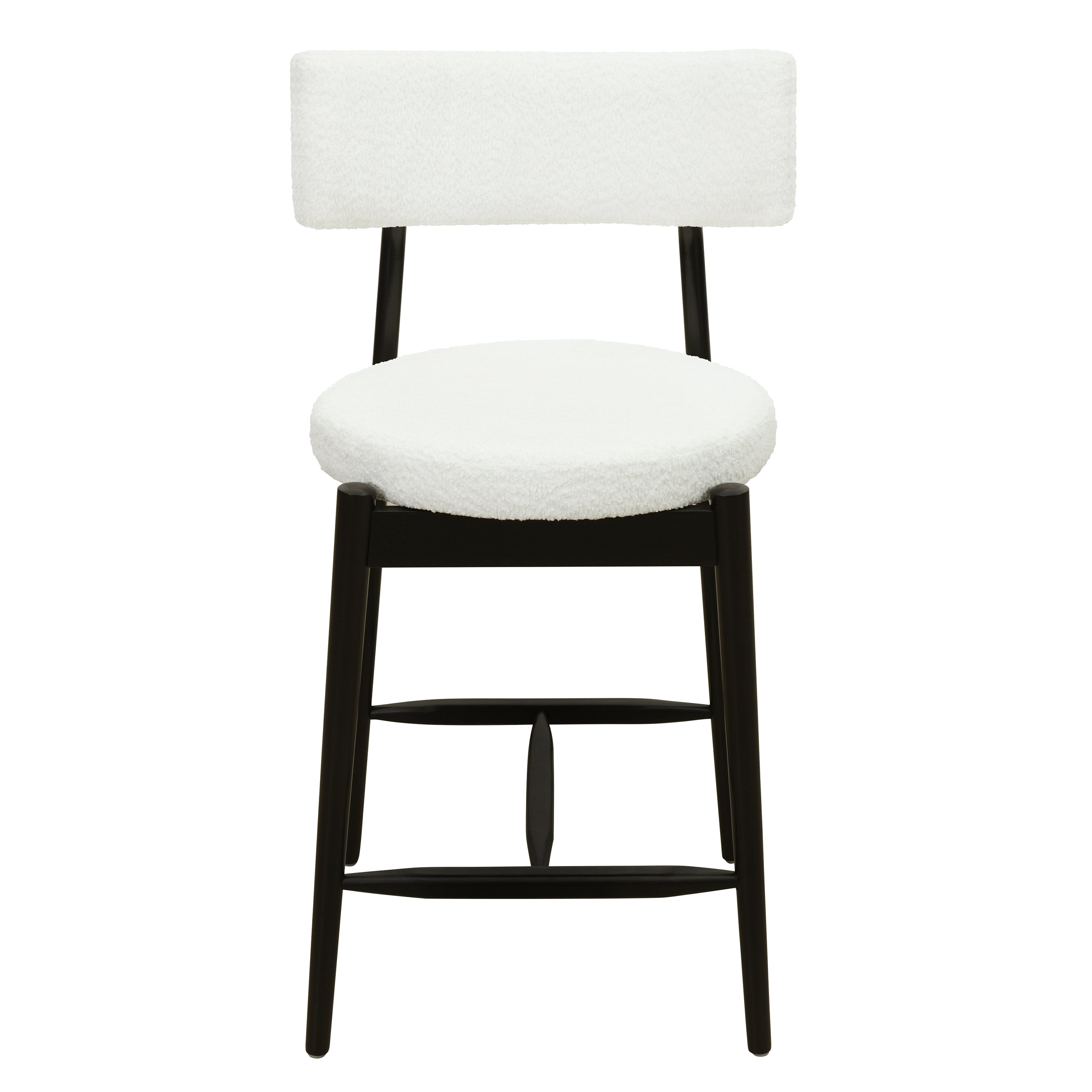 Harveston Mid Century Modern Boucle Upholstered Counter Stools, Set of 2