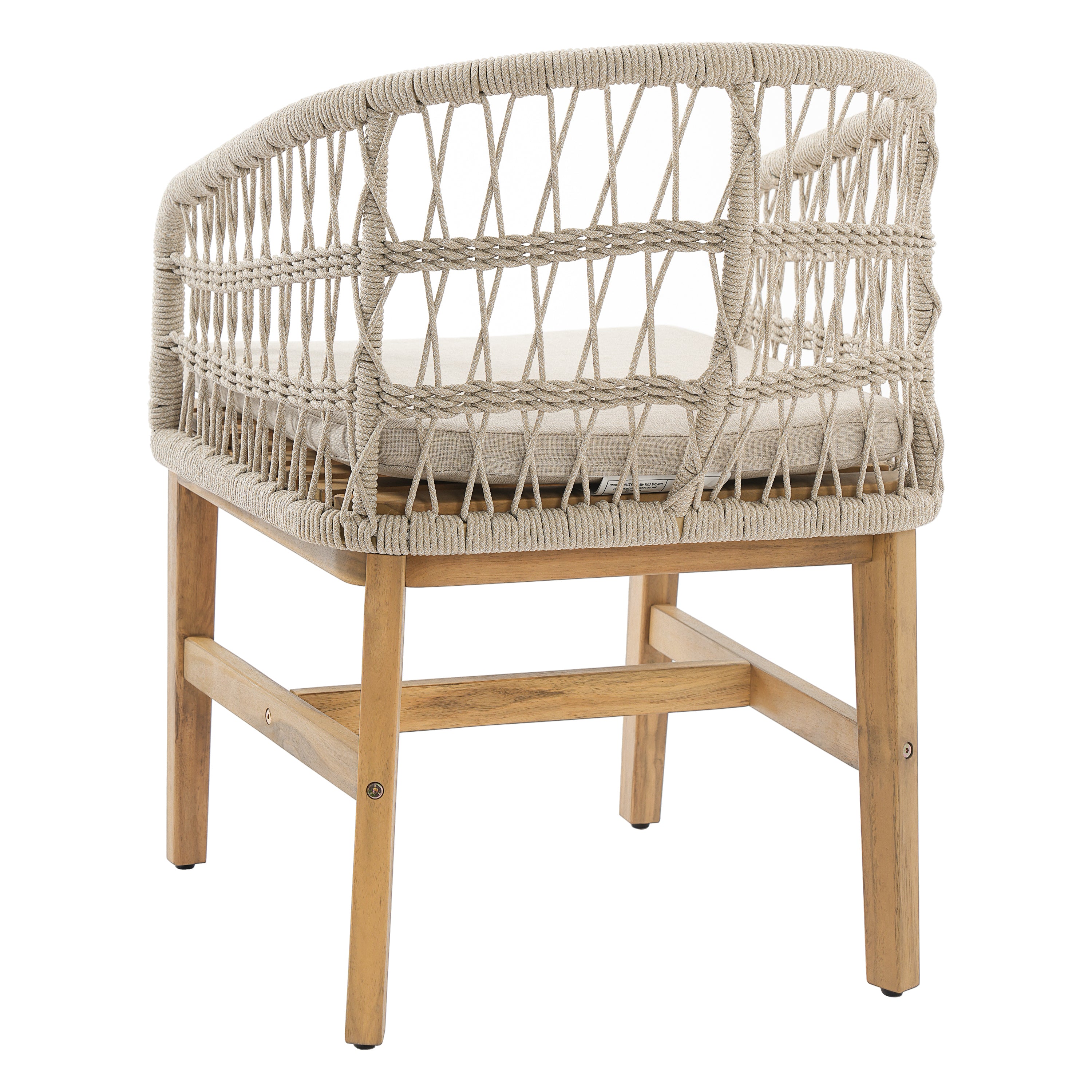 Laguna Outdoor Wood and Rope Dining Chair, Set of 2