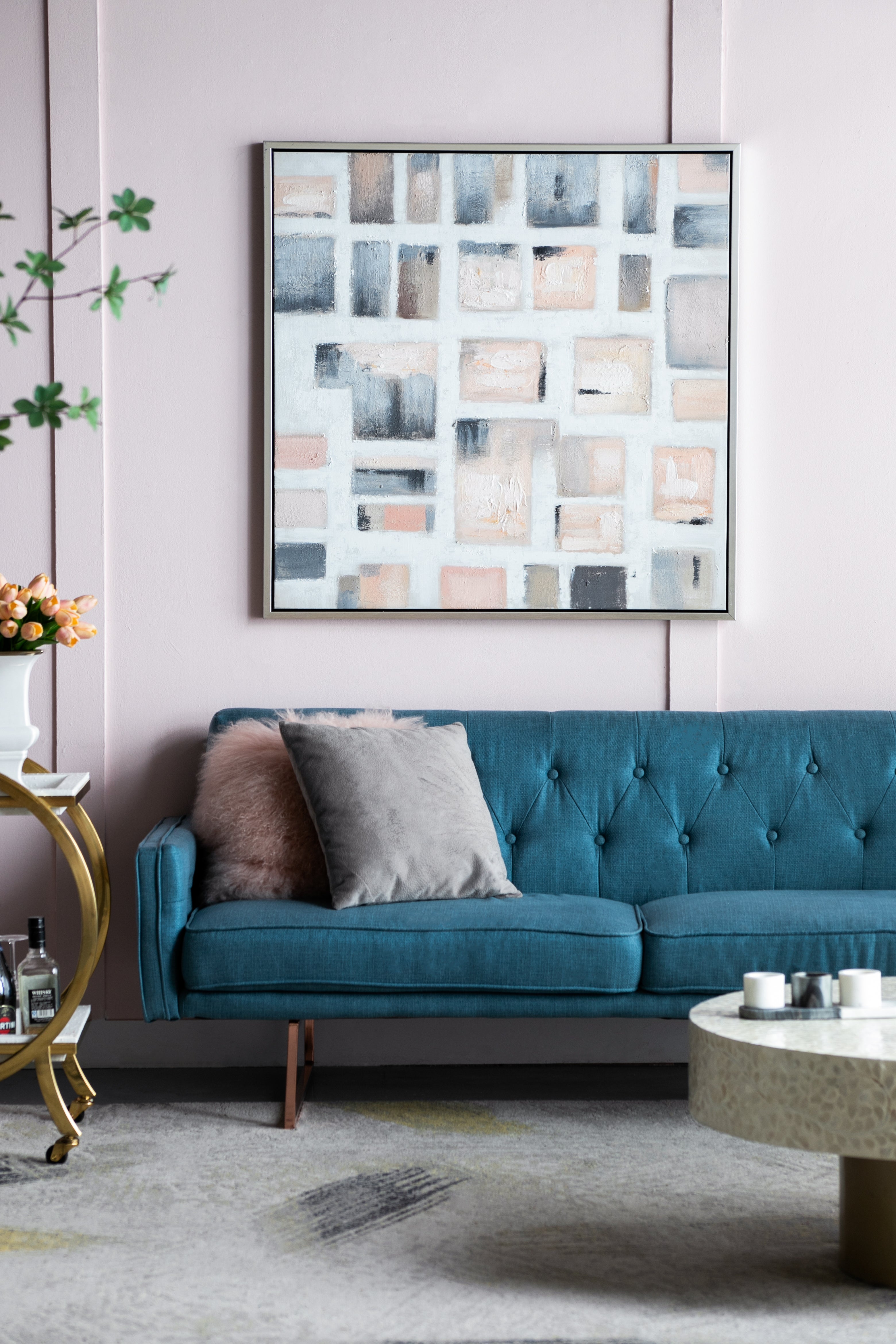 39.4x39.4' Cornerstone Framed Hand-painted Wall Art