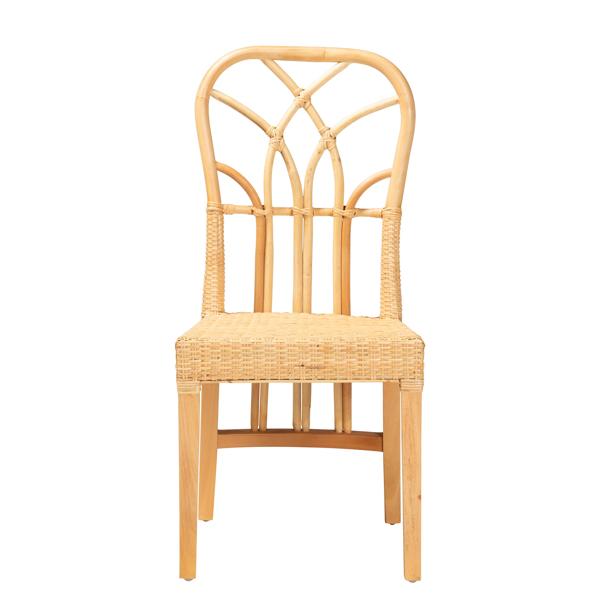 Maxim Mahogany Wood and Rattan Dining Chair